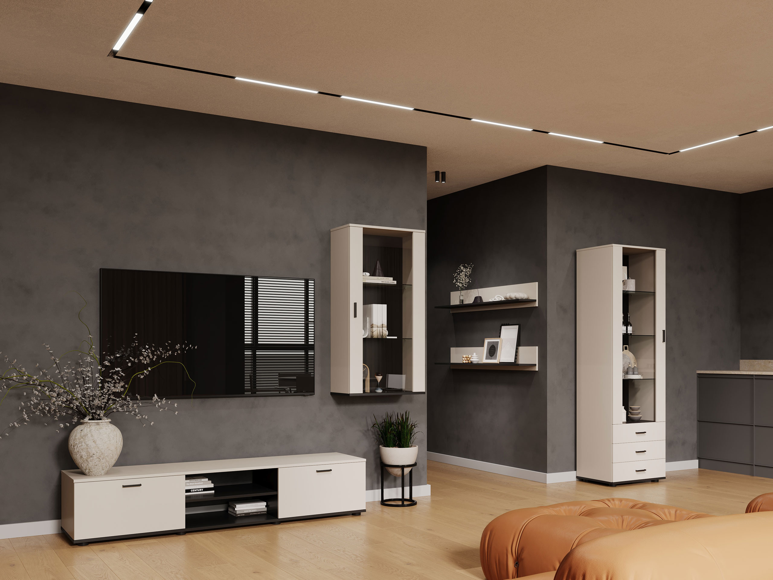 Set de living Tornola 114 (Cașmir + Negru)