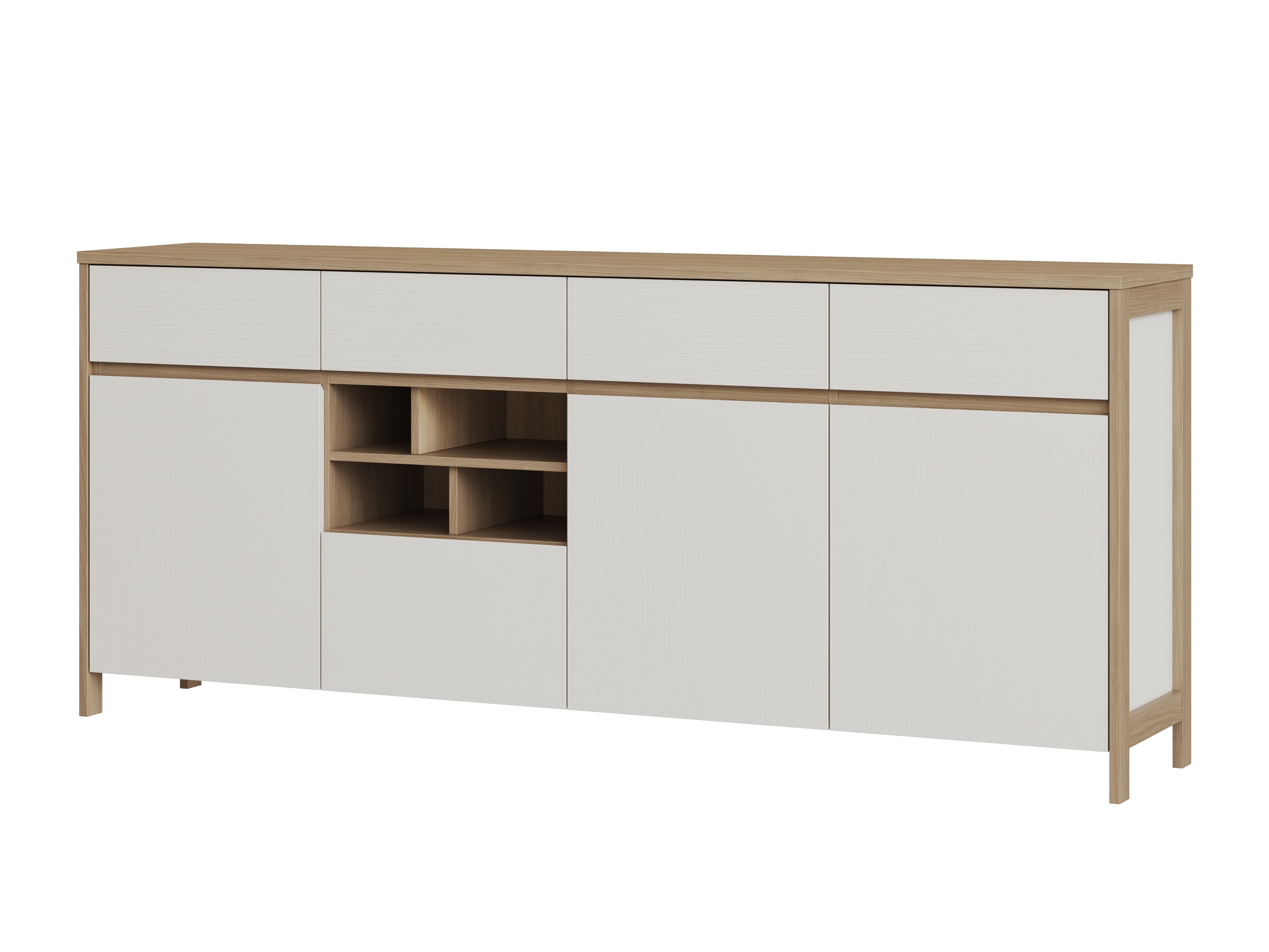 Comodă Fermaru 105 (Alb + Stejar)