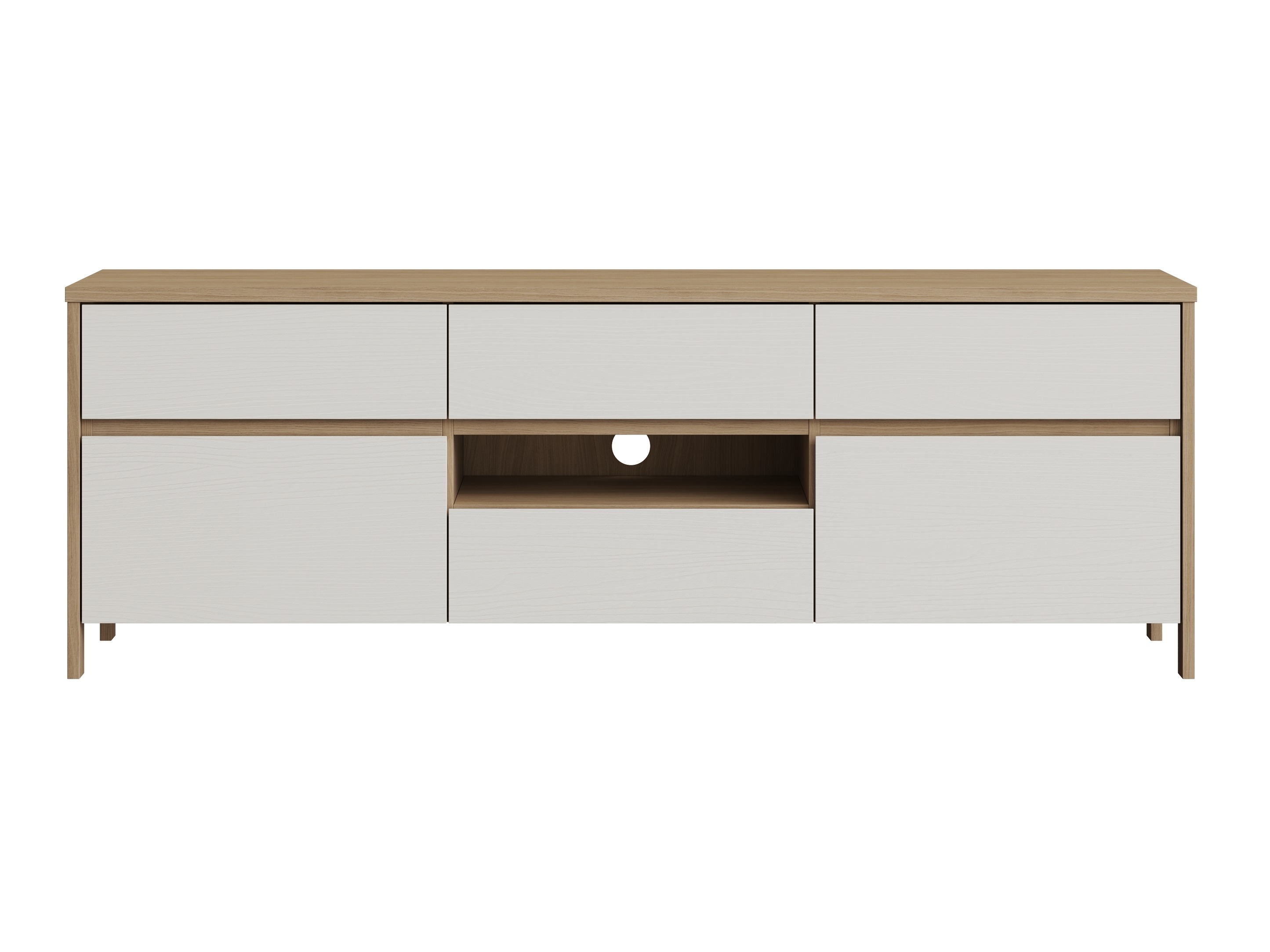 Comodă TV Fermaru 102 (Alb + Stejar)