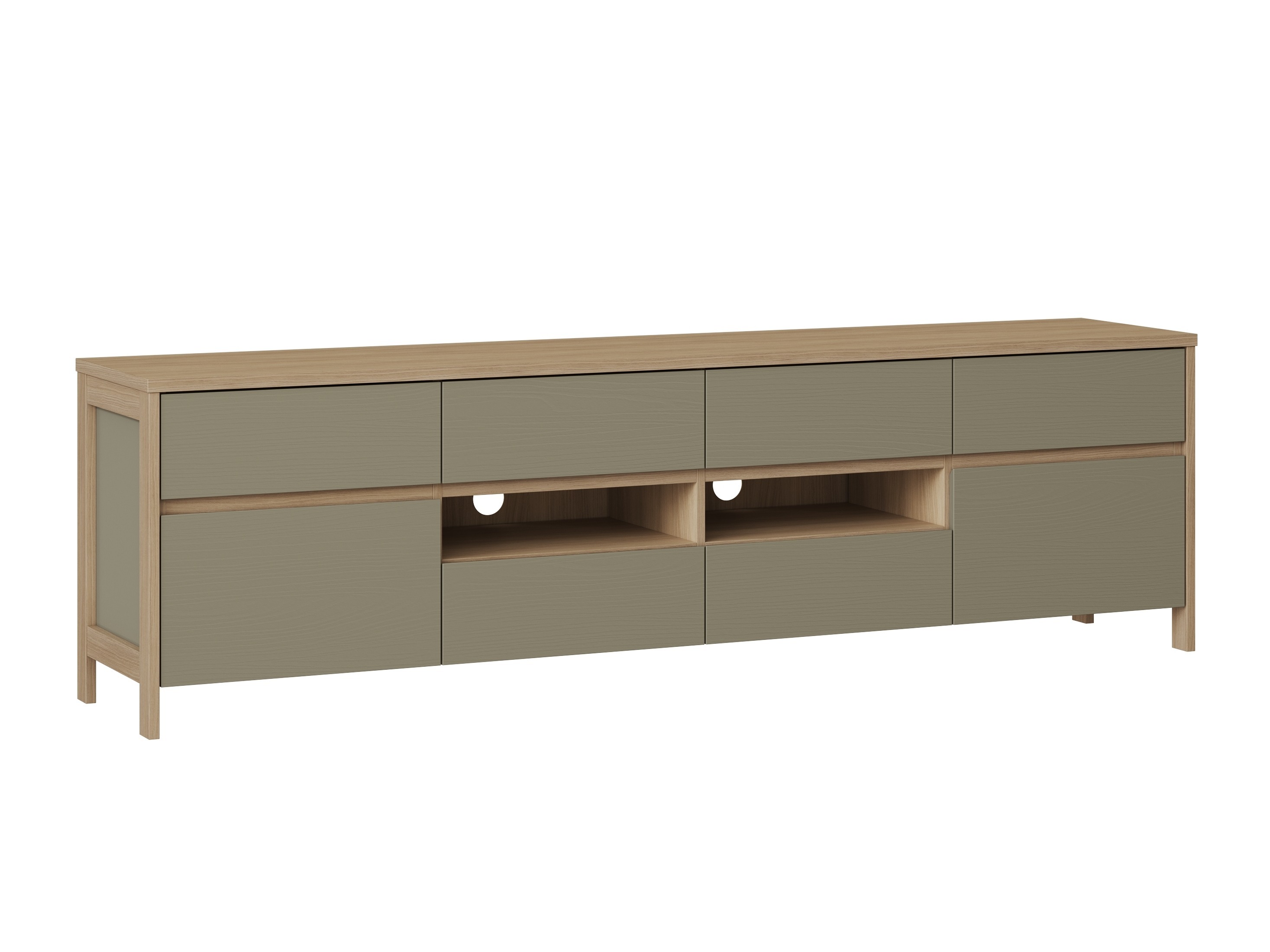 Comodă TV Fermaru 103 (Verde prăfuit + Stejar)
