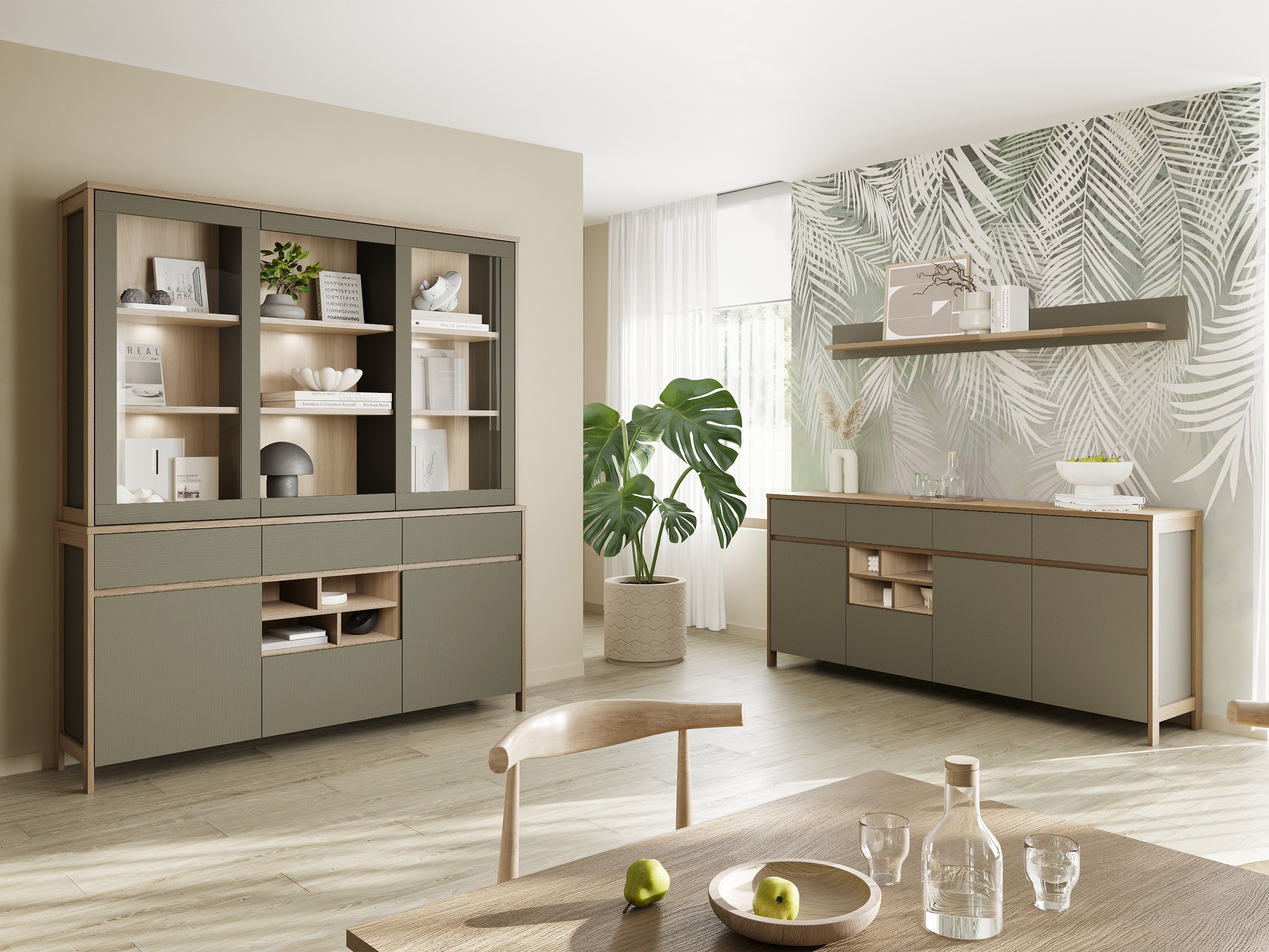 Raft Fermaru 100 (Verde prăfuit + Stejar)