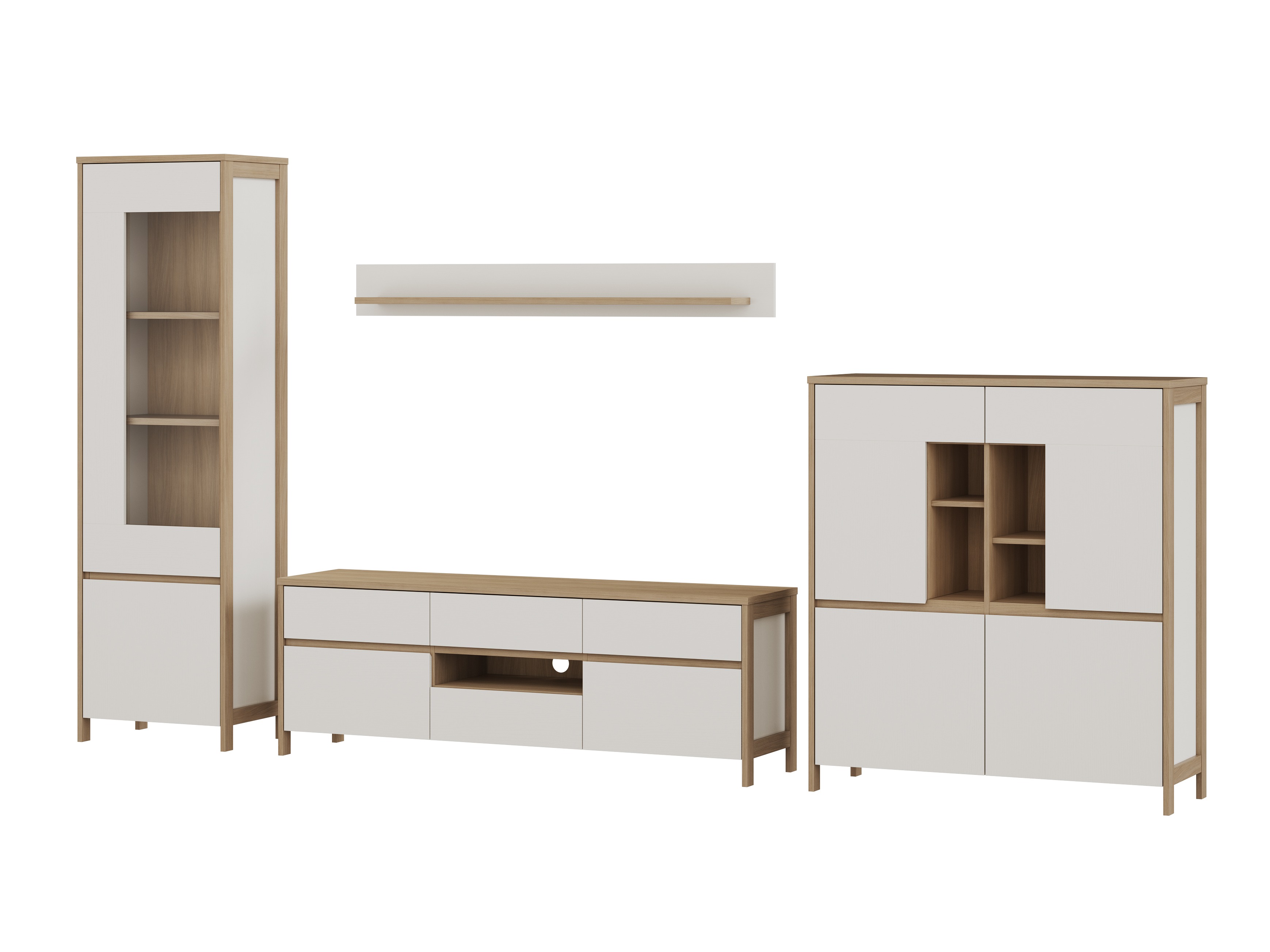 Set de living Fermaru 110 (Alb + Stejar)