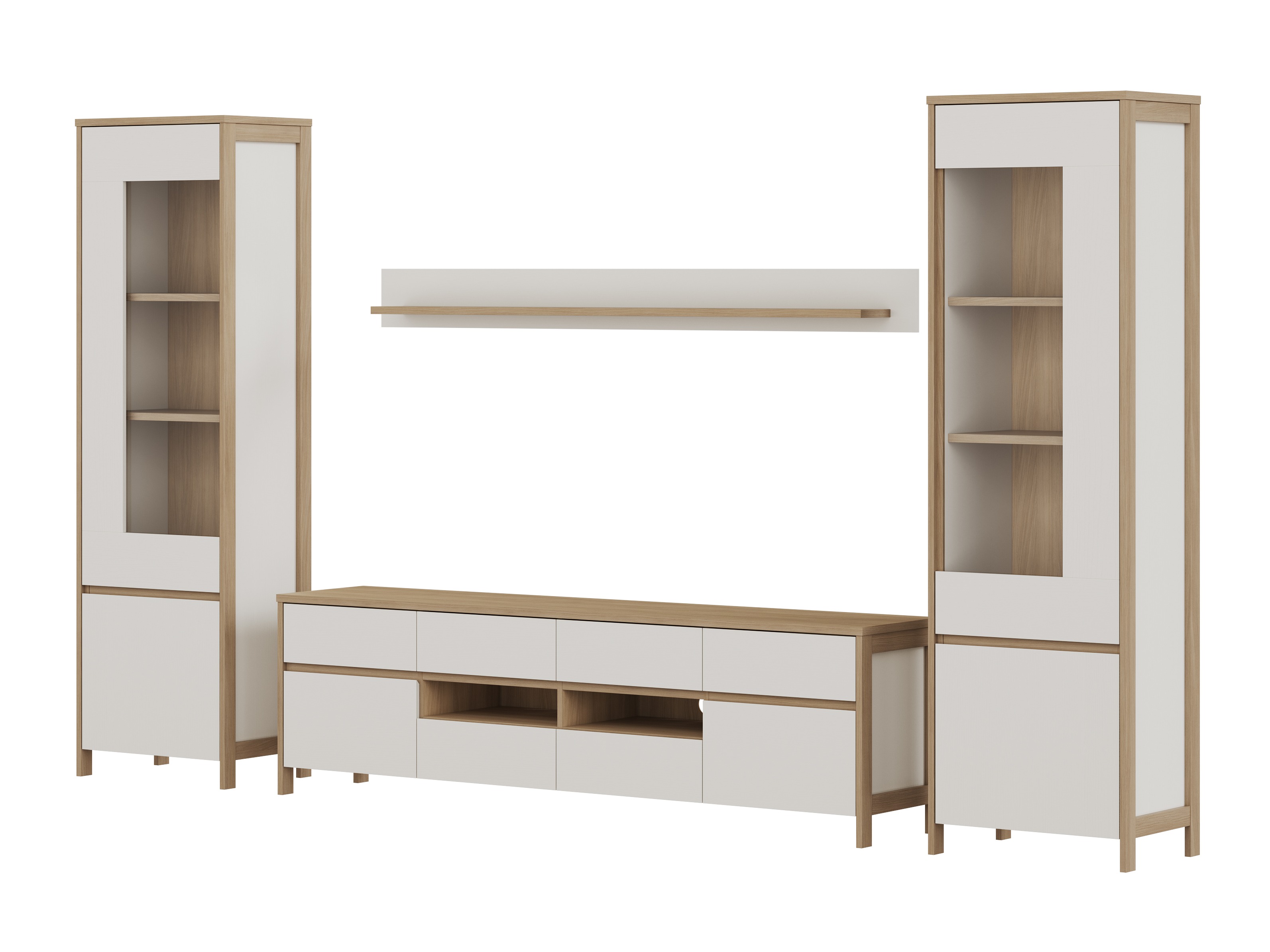 Set de living Fermaru 111 (Alb + Stejar)