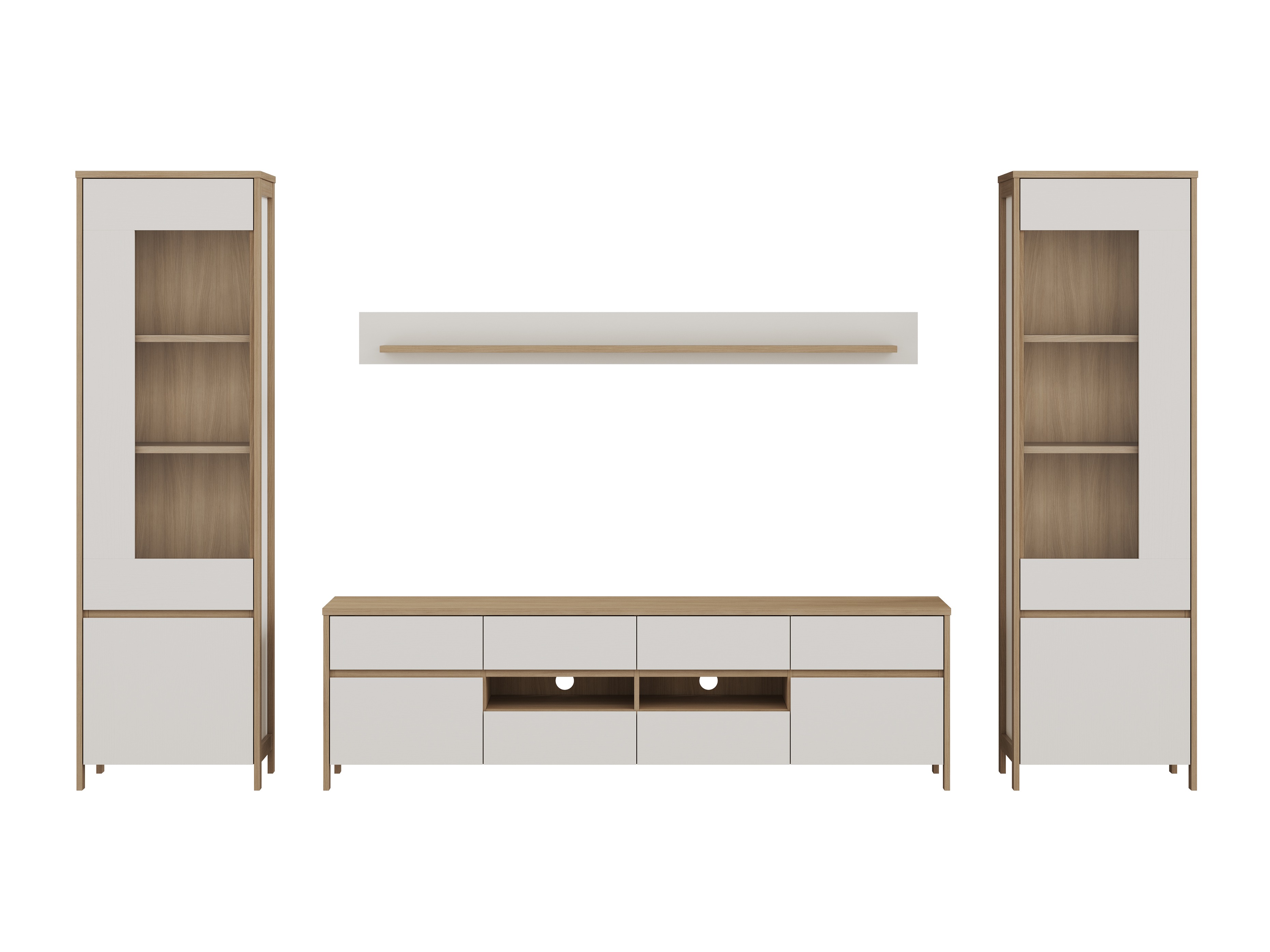 Set de living Fermaru 111 (Alb + Stejar)