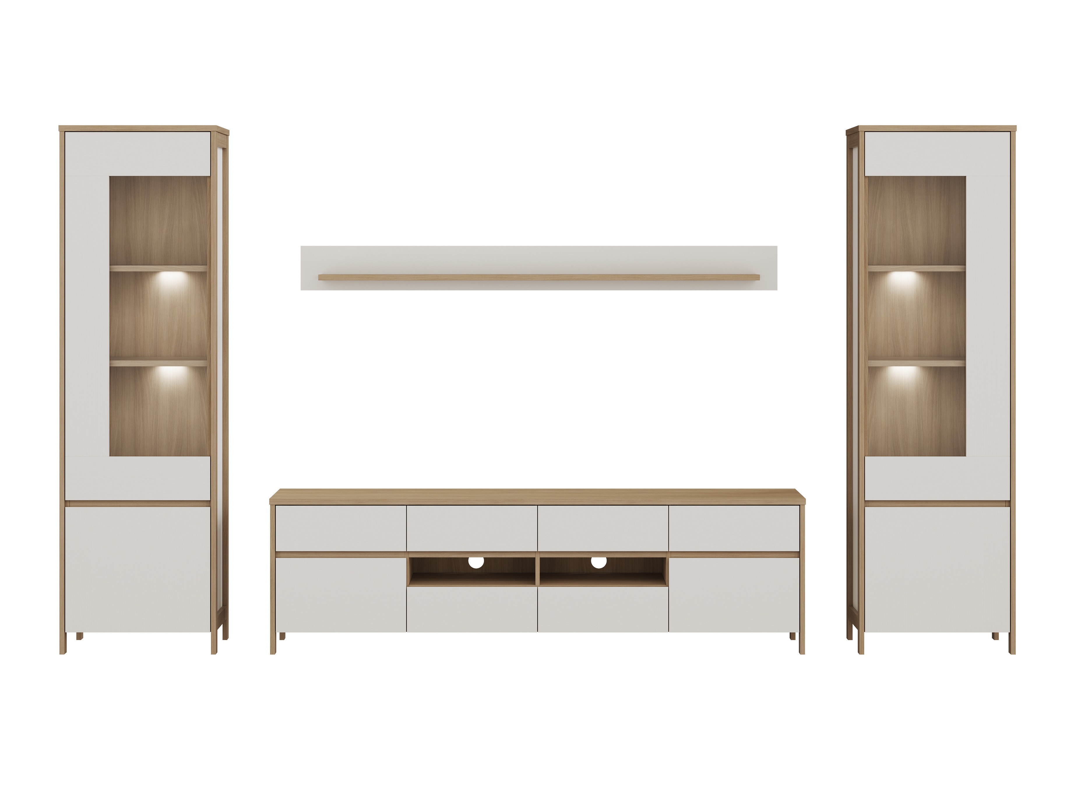 Set de living Fermaru 111 (Alb + Stejar)