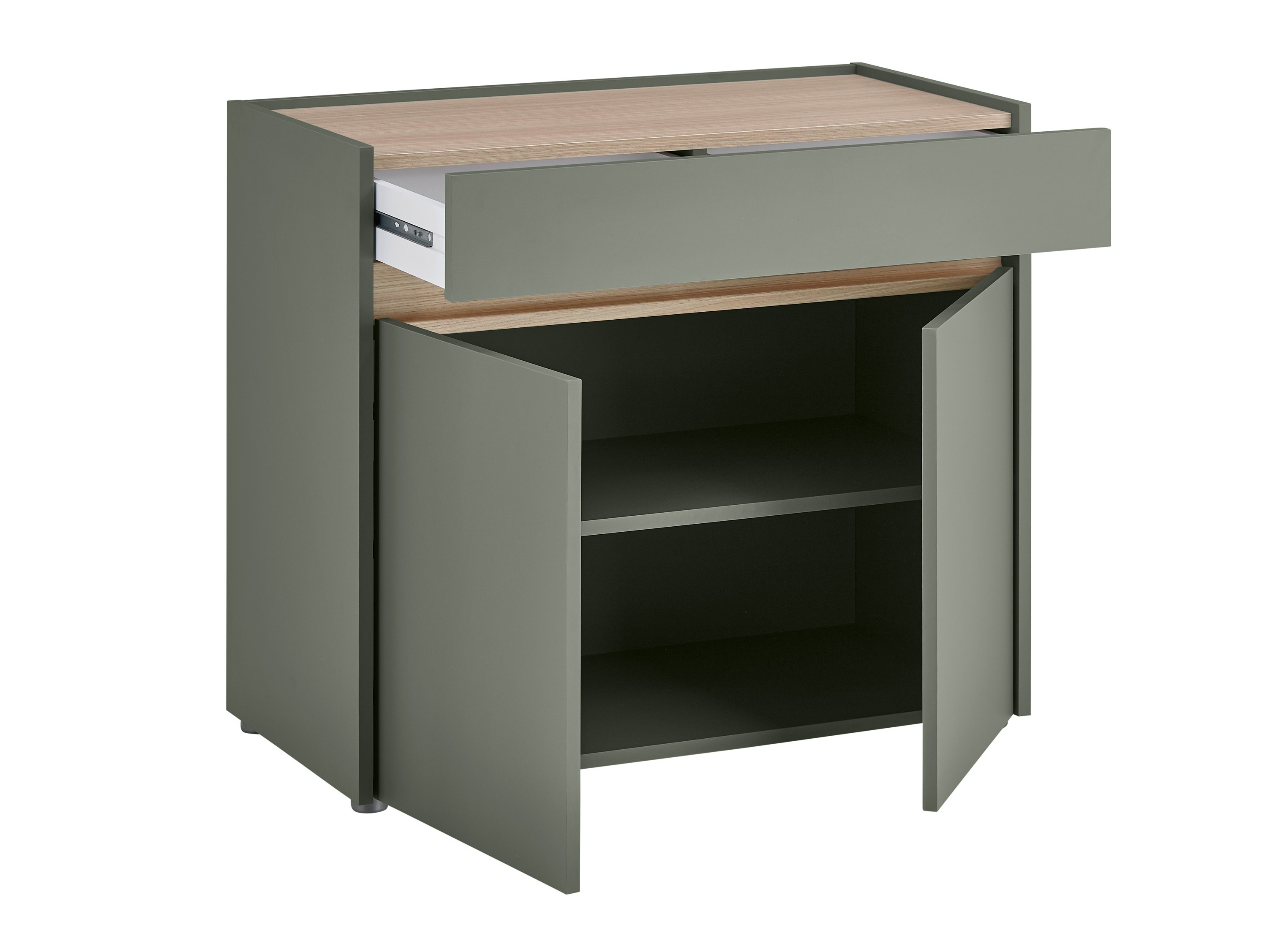 Comodă Elbsori 110 (Verde + Stejar)