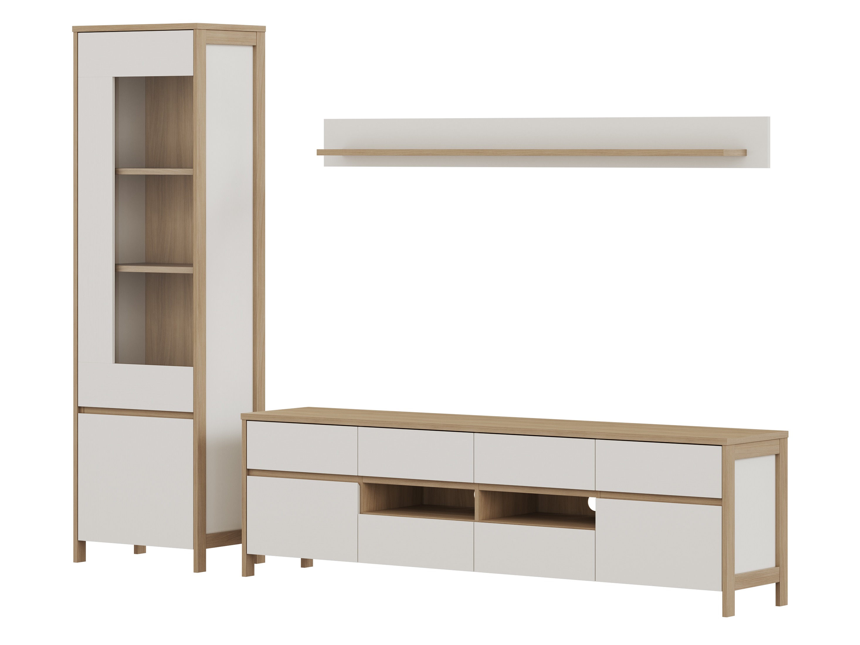 Set de living Fermaru 113 (Alb + Stejar)