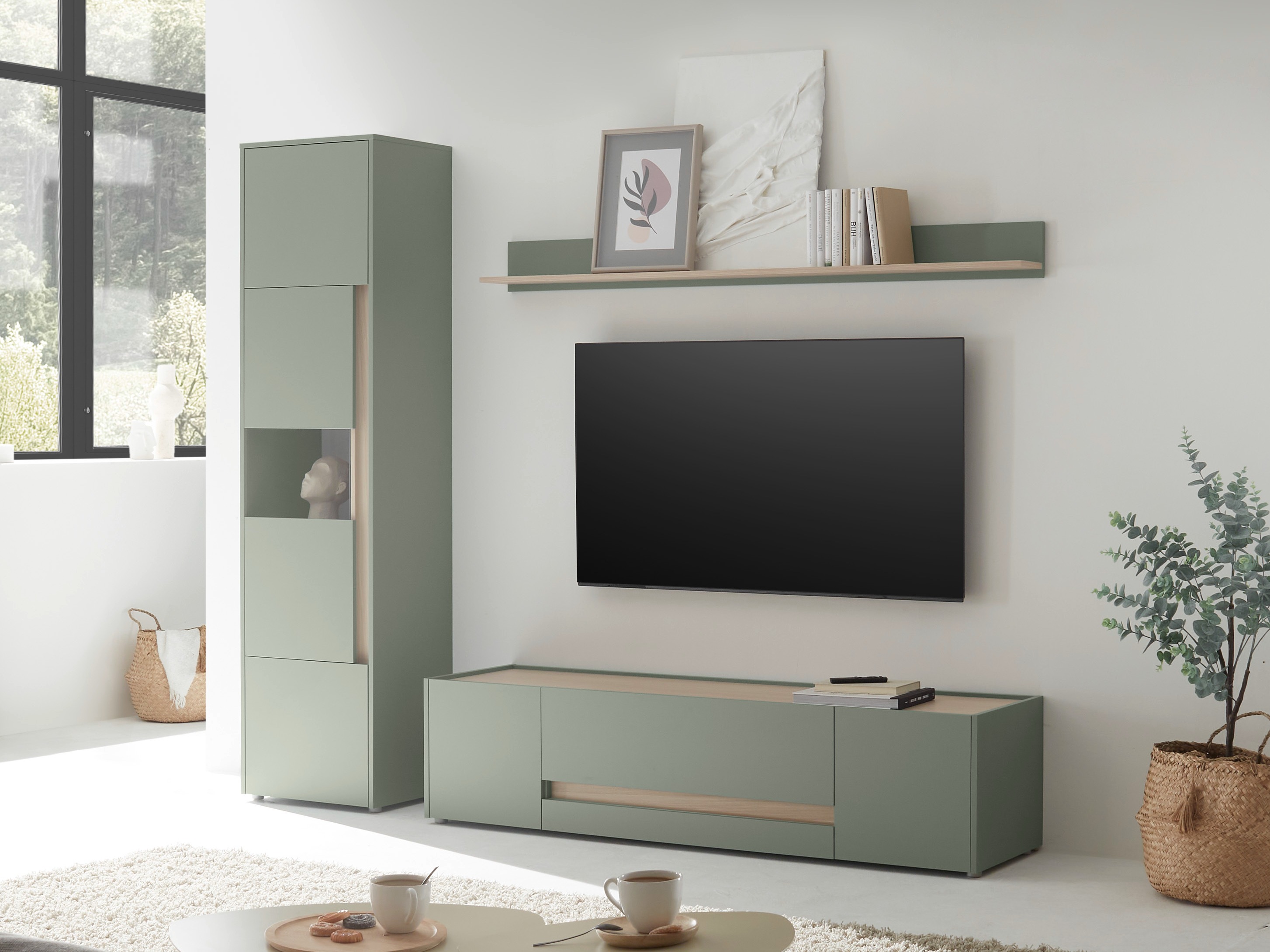 Comodă TV Elbsori 115 (Verde + Stejar)