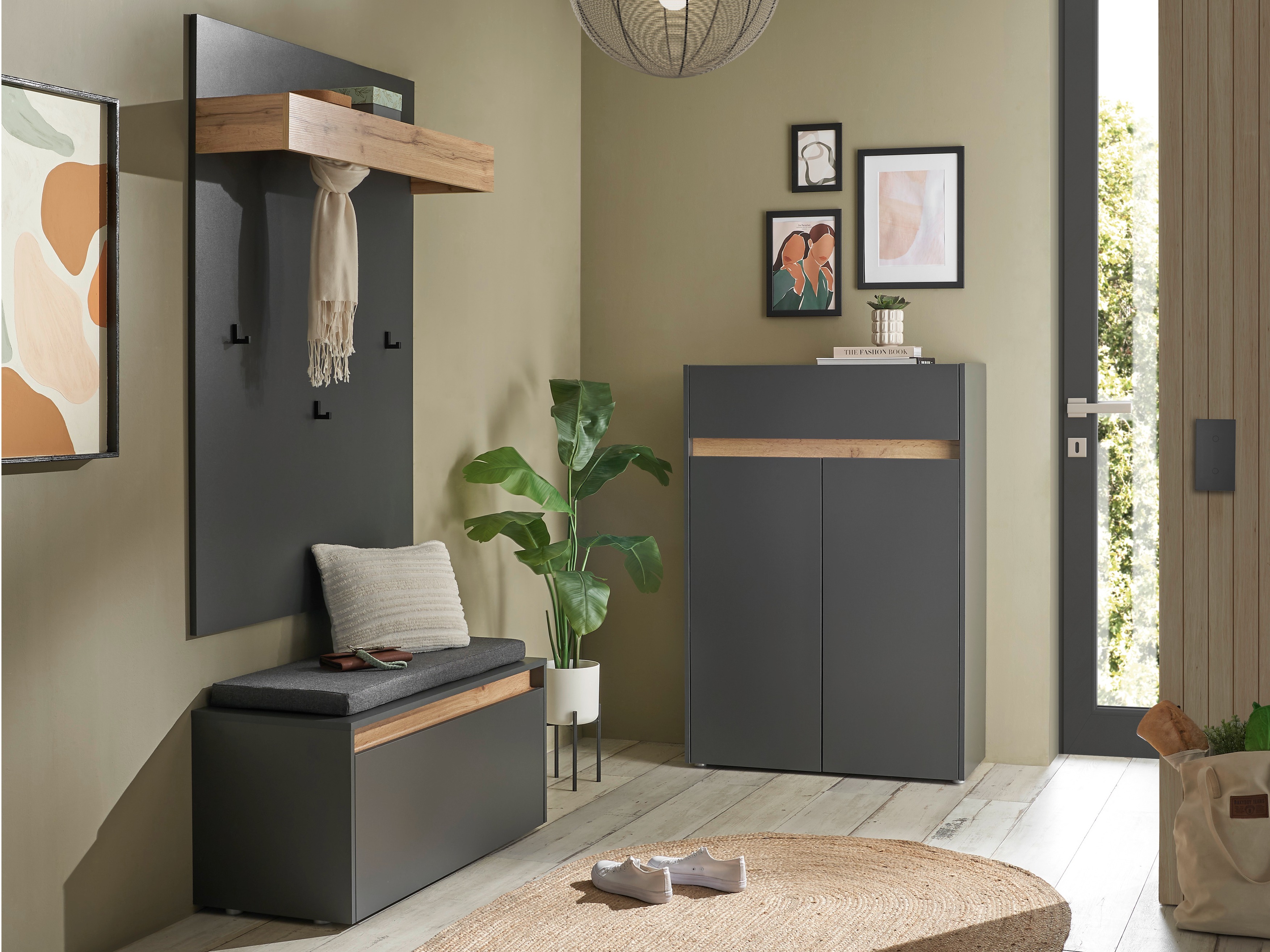 Set de hol Elbsori 176 (Antracit + Stejar Wotan)