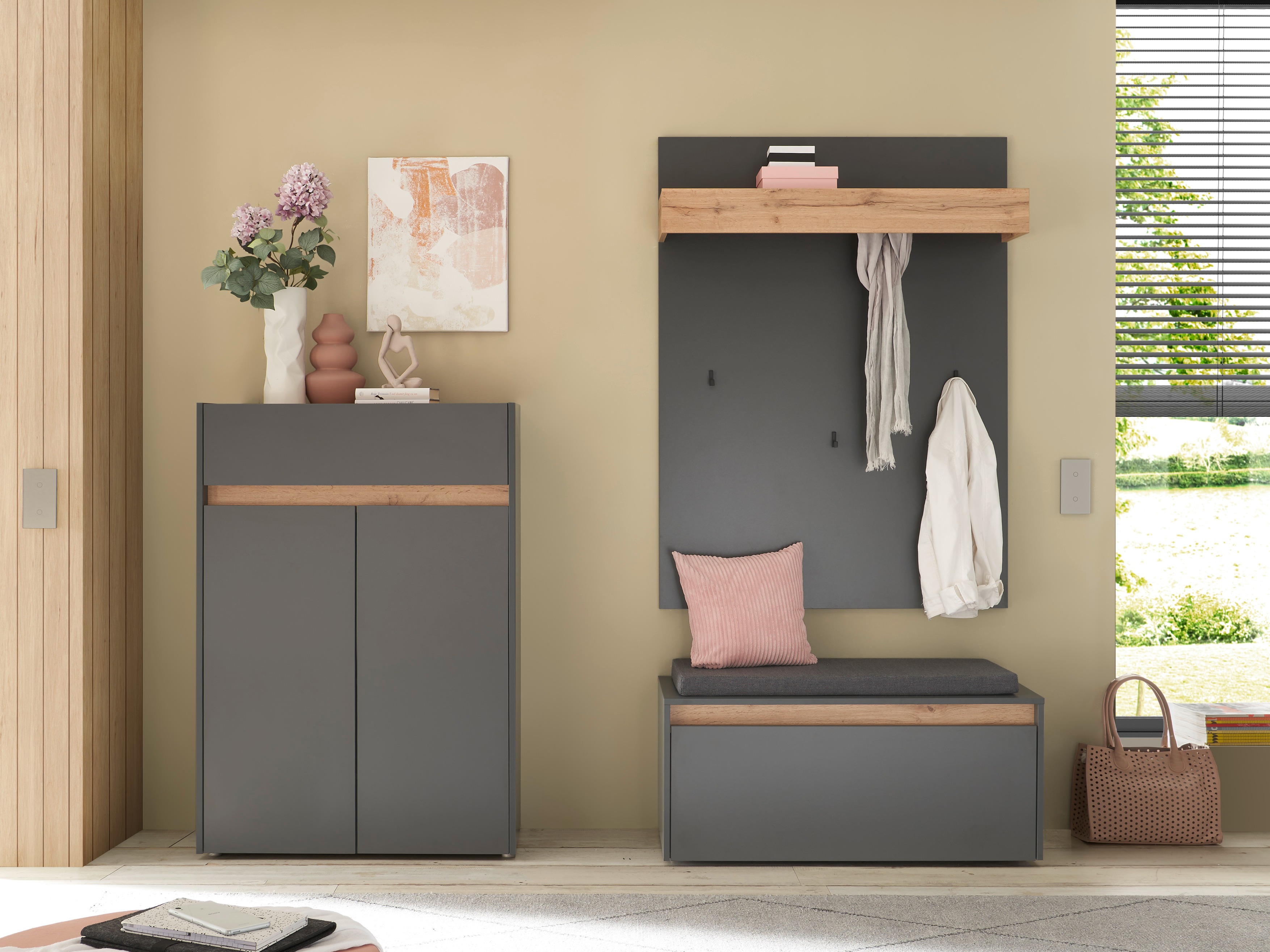 Set de hol Elbsori 176 (Antracit + Stejar Wotan)