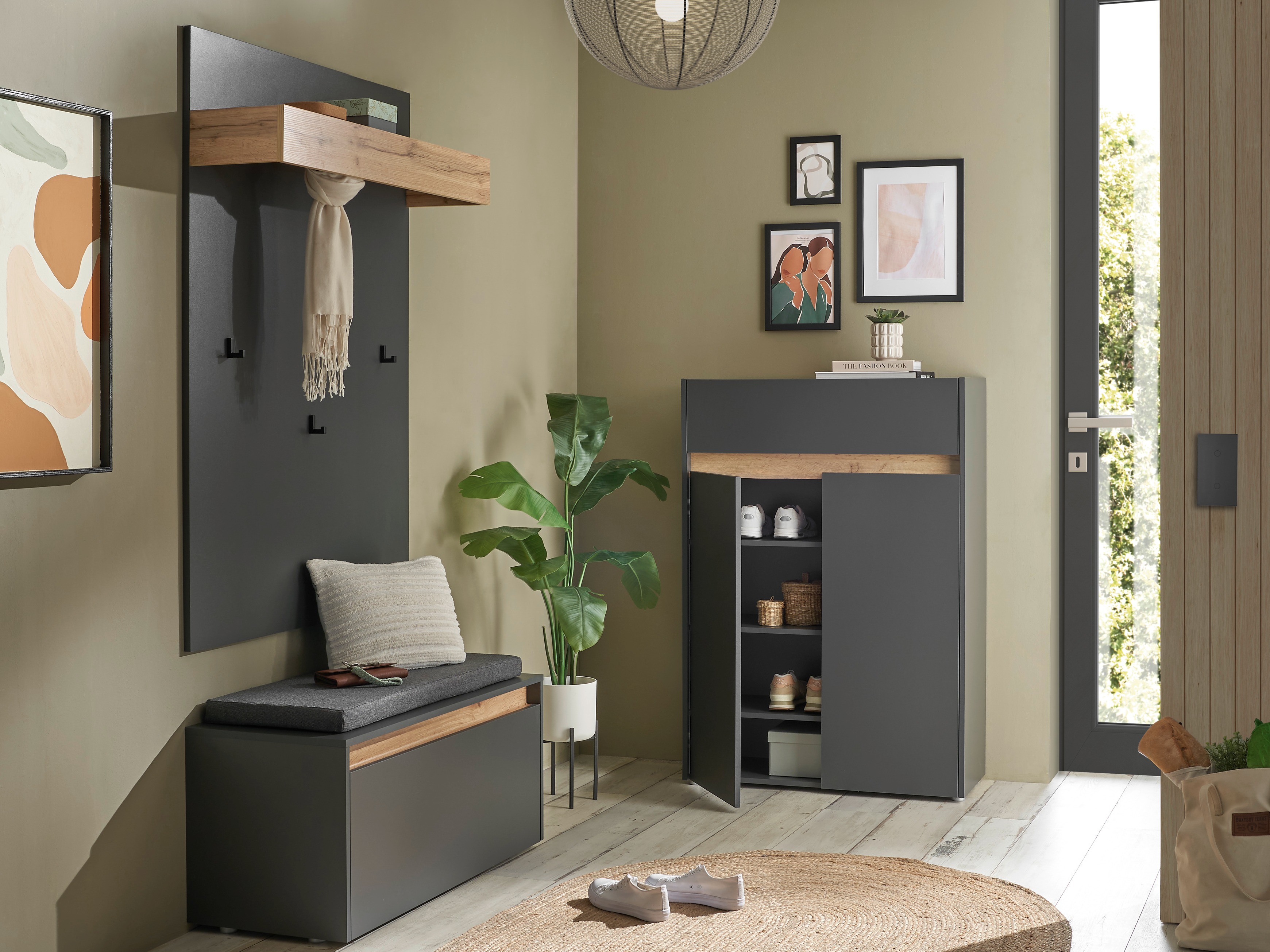 Set de hol Elbsori 176 (Antracit + Stejar Wotan)