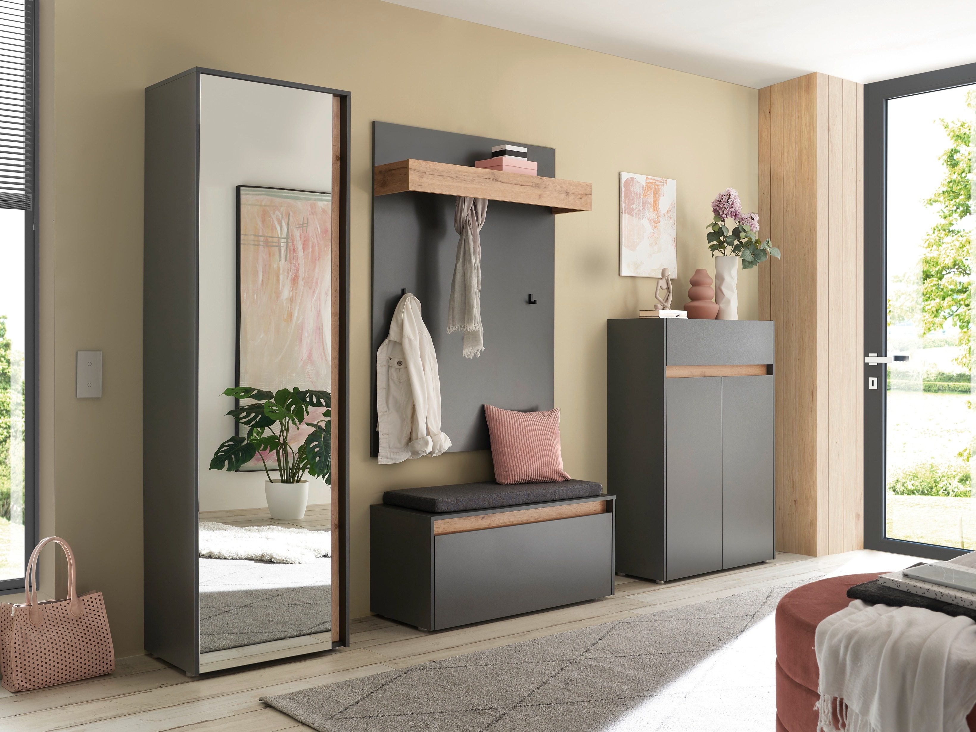 Set de hol Elbsori 176 (Antracit + Stejar Wotan)