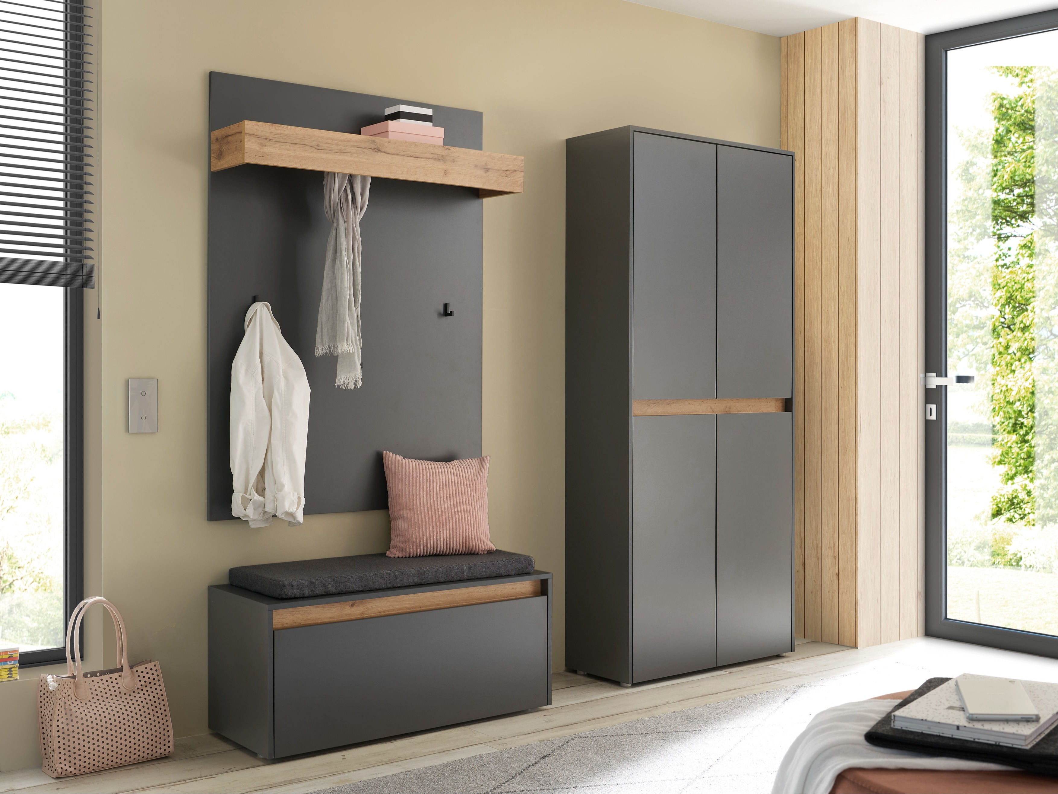 Set de hol Elbsori 177 (Antracit + Stejar Wotan)