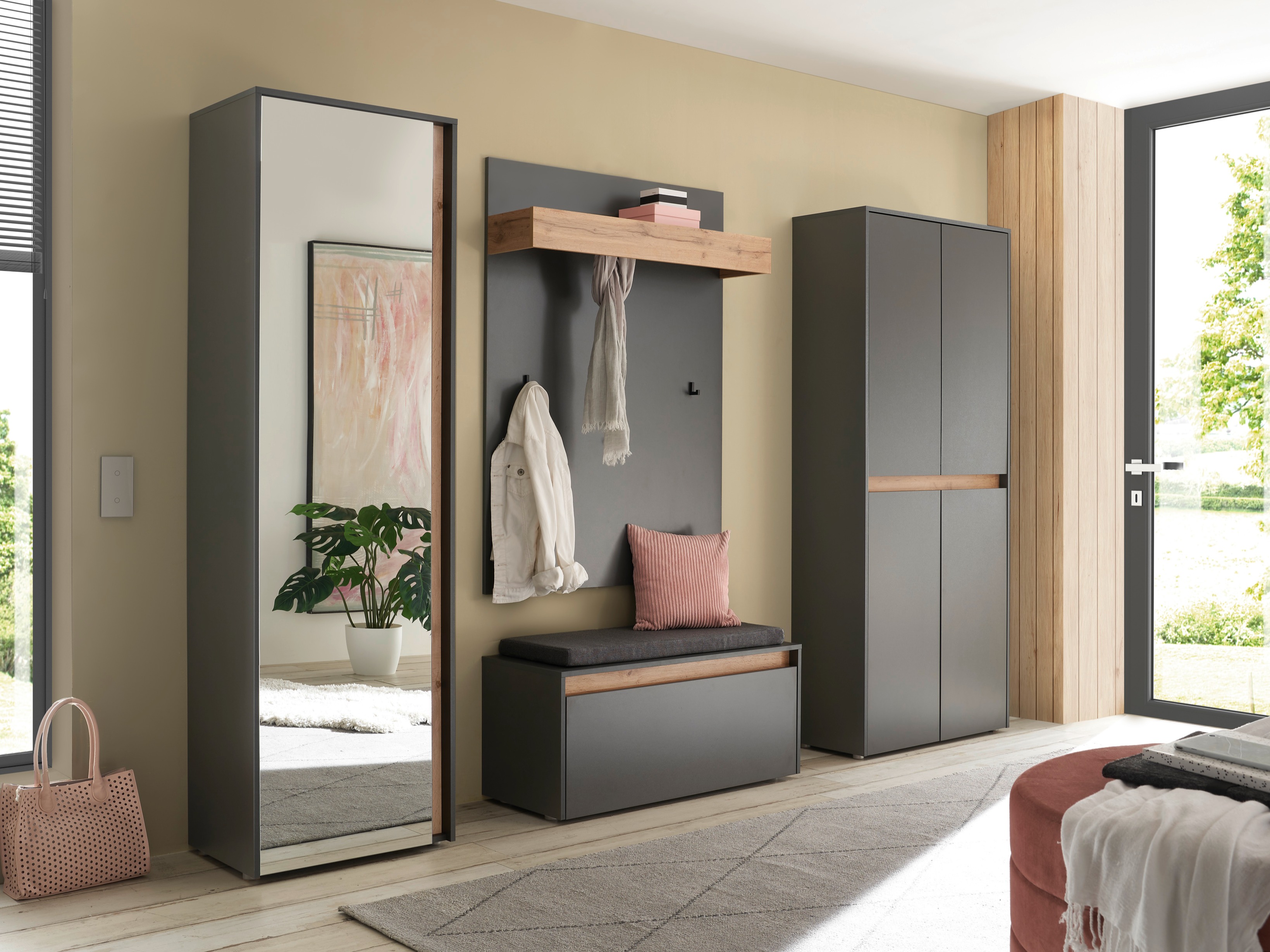 Set de hol Elbsori 177 (Antracit + Stejar Wotan)