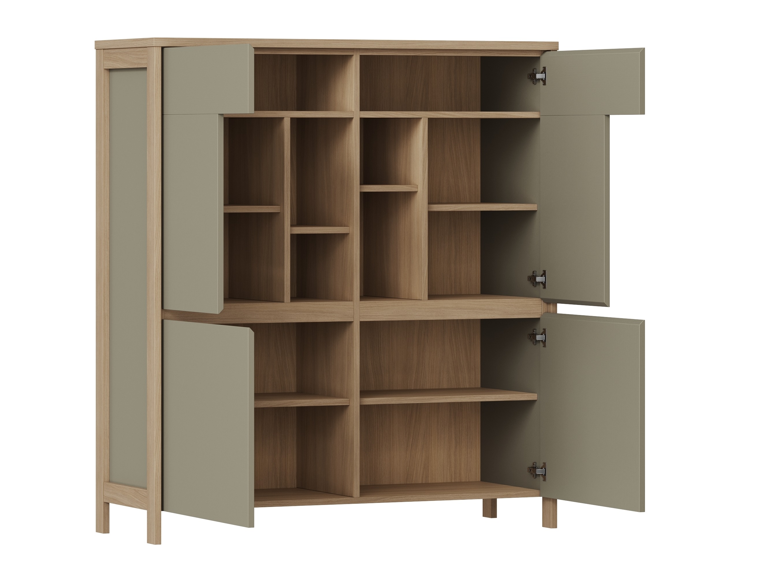 Set de living Fermaru 110 (Verde prăfuit + Stejar)