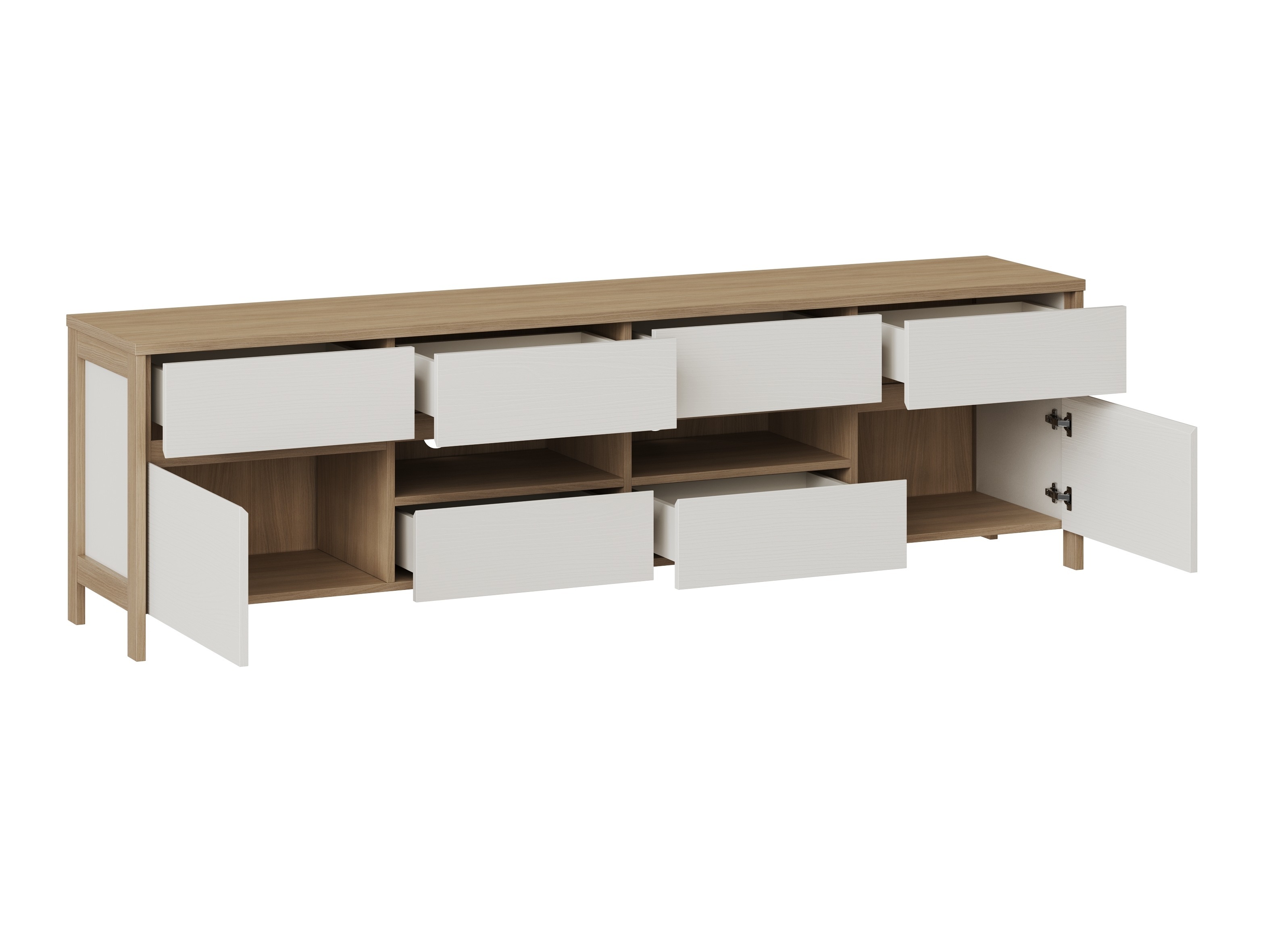 Set de living Fermaru 111 (Alb + Stejar)