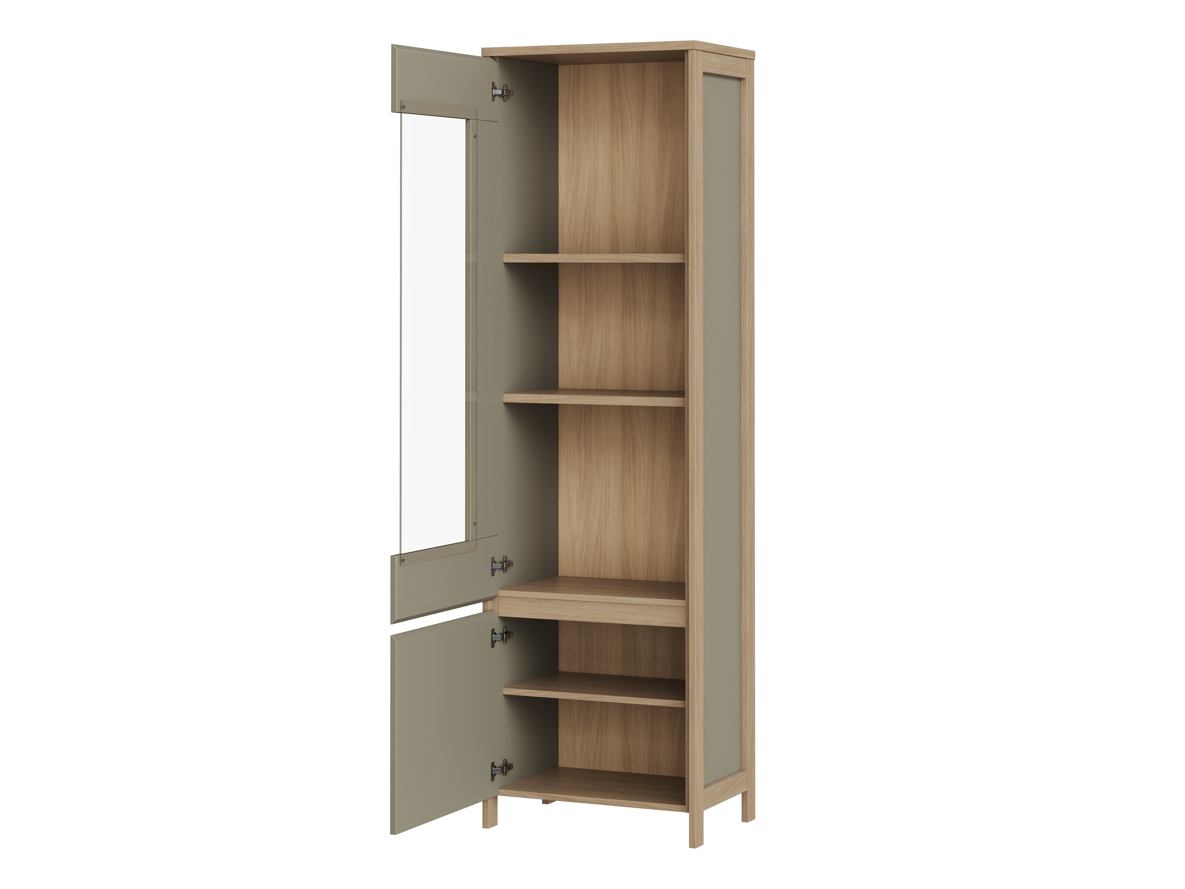 Set de living Fermaru 111 (Verde prăfuit + Stejar)