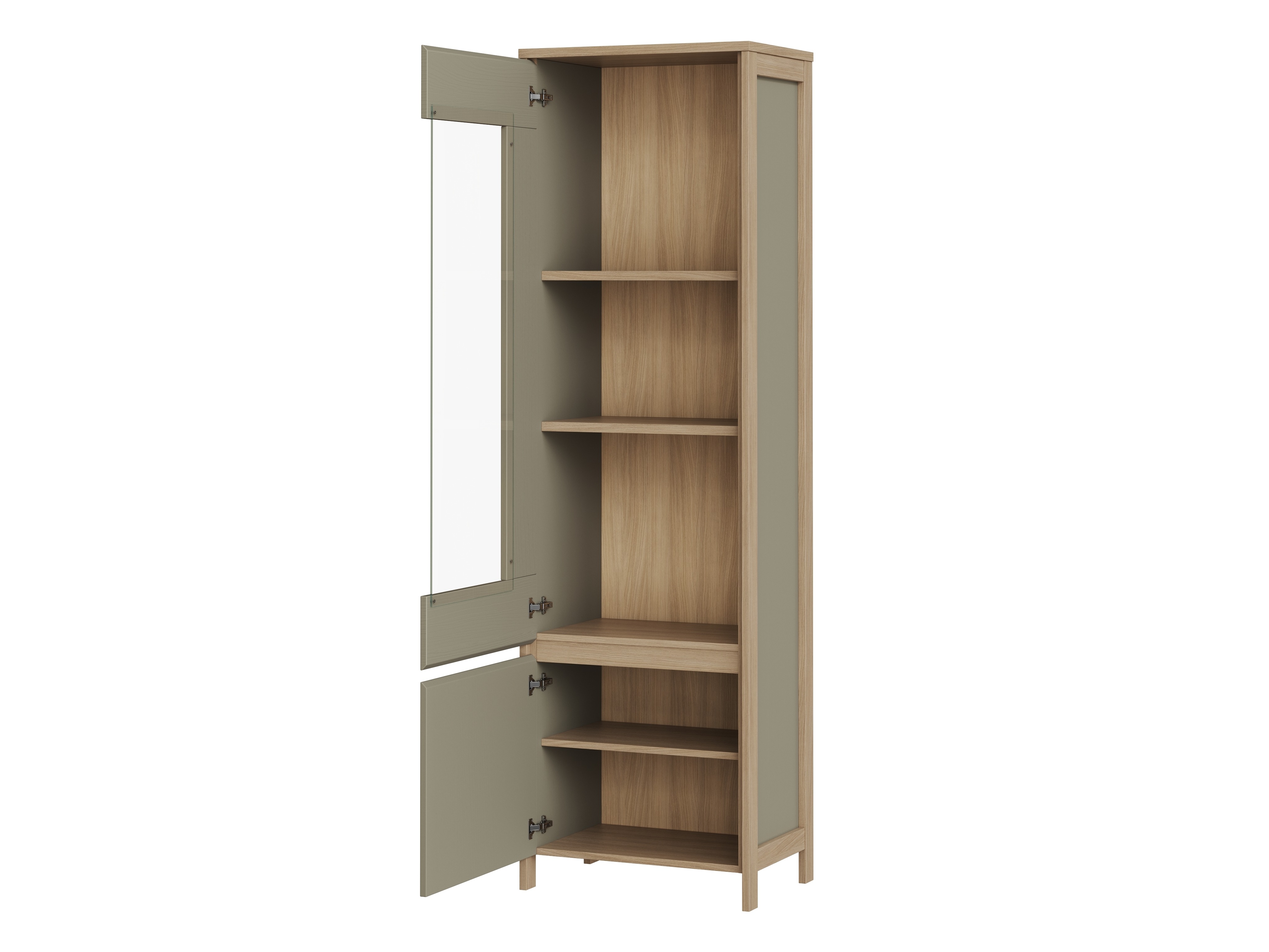 Set de living Fermaru 111 (Verde prăfuit + Stejar)