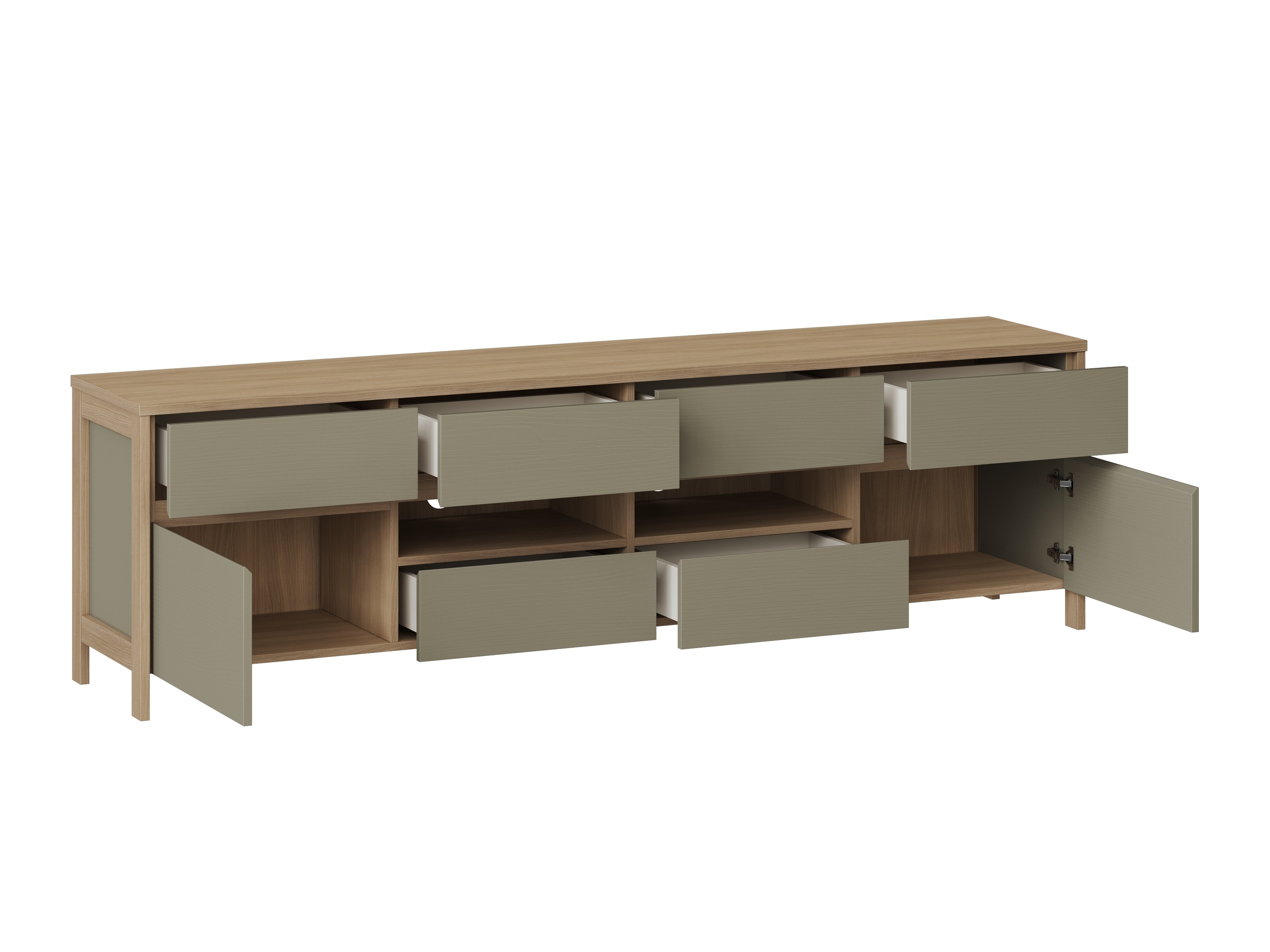 Set de living Fermaru 111 (Verde prăfuit + Stejar)