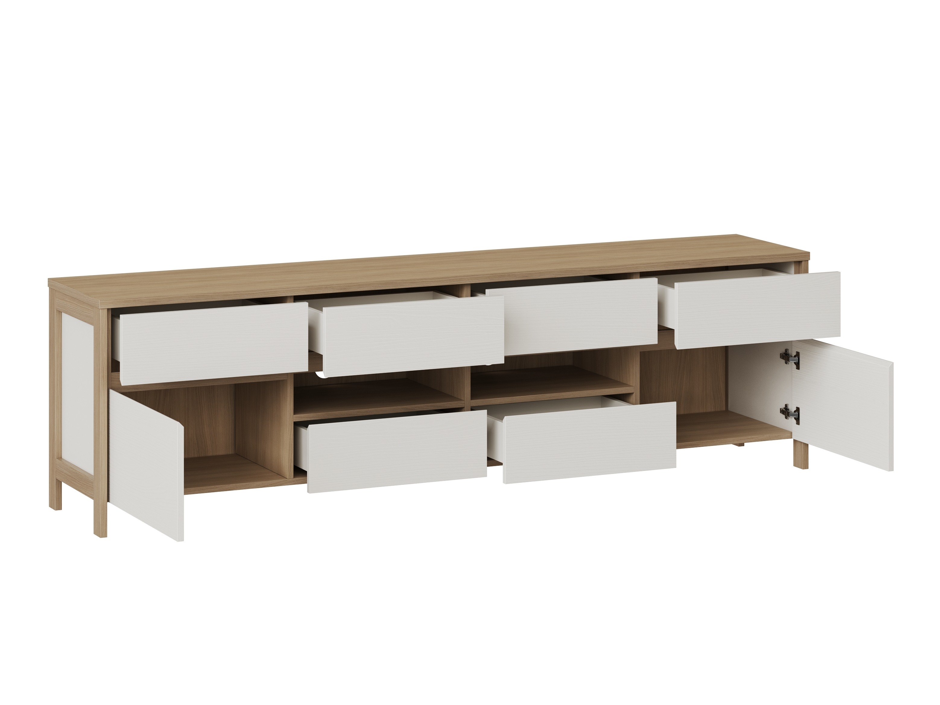 Set de living Fermaru 112 (Alb + Stejar)