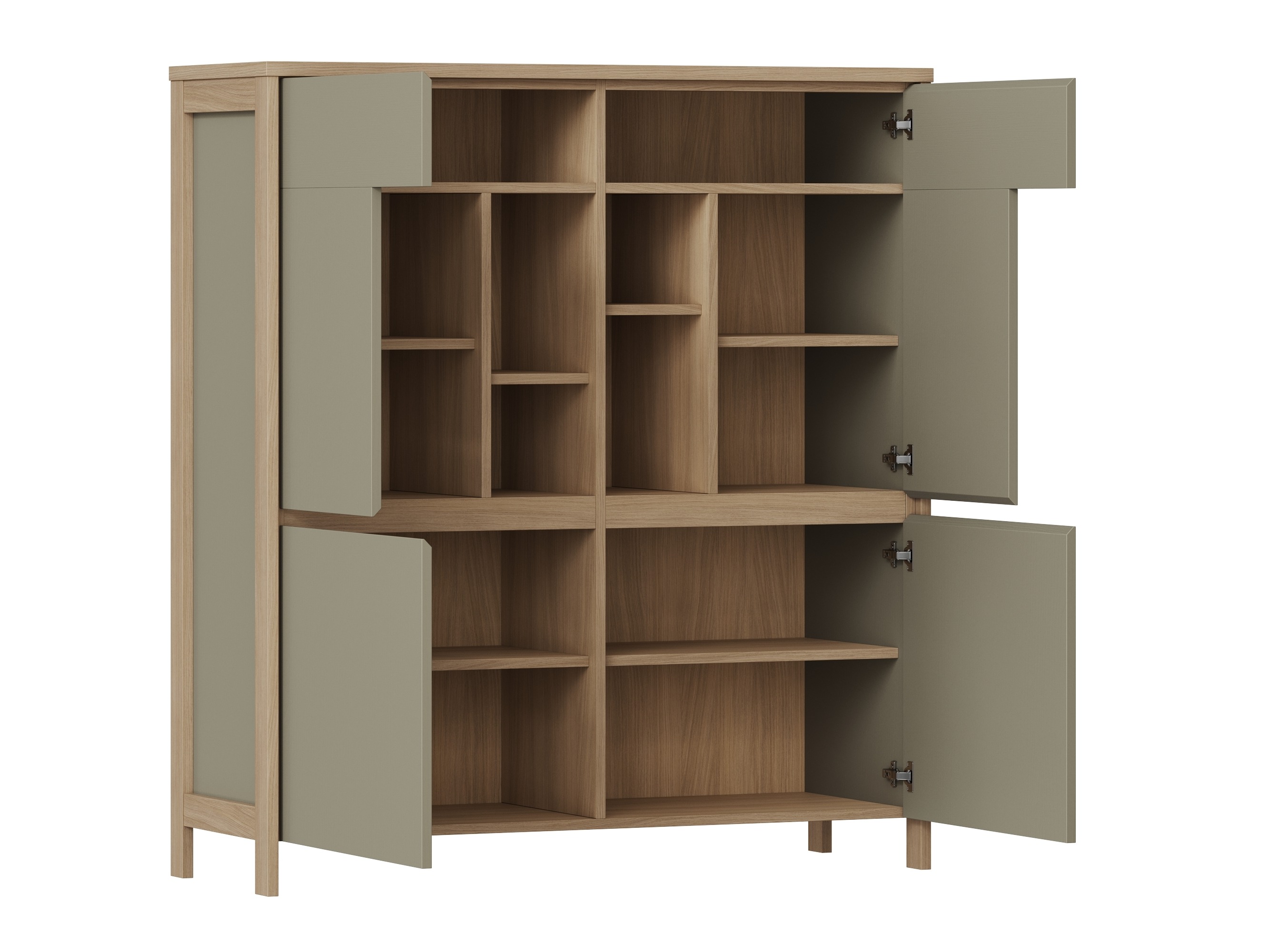 Set de living Fermaru 112 (Verde prăfuit + Stejar)