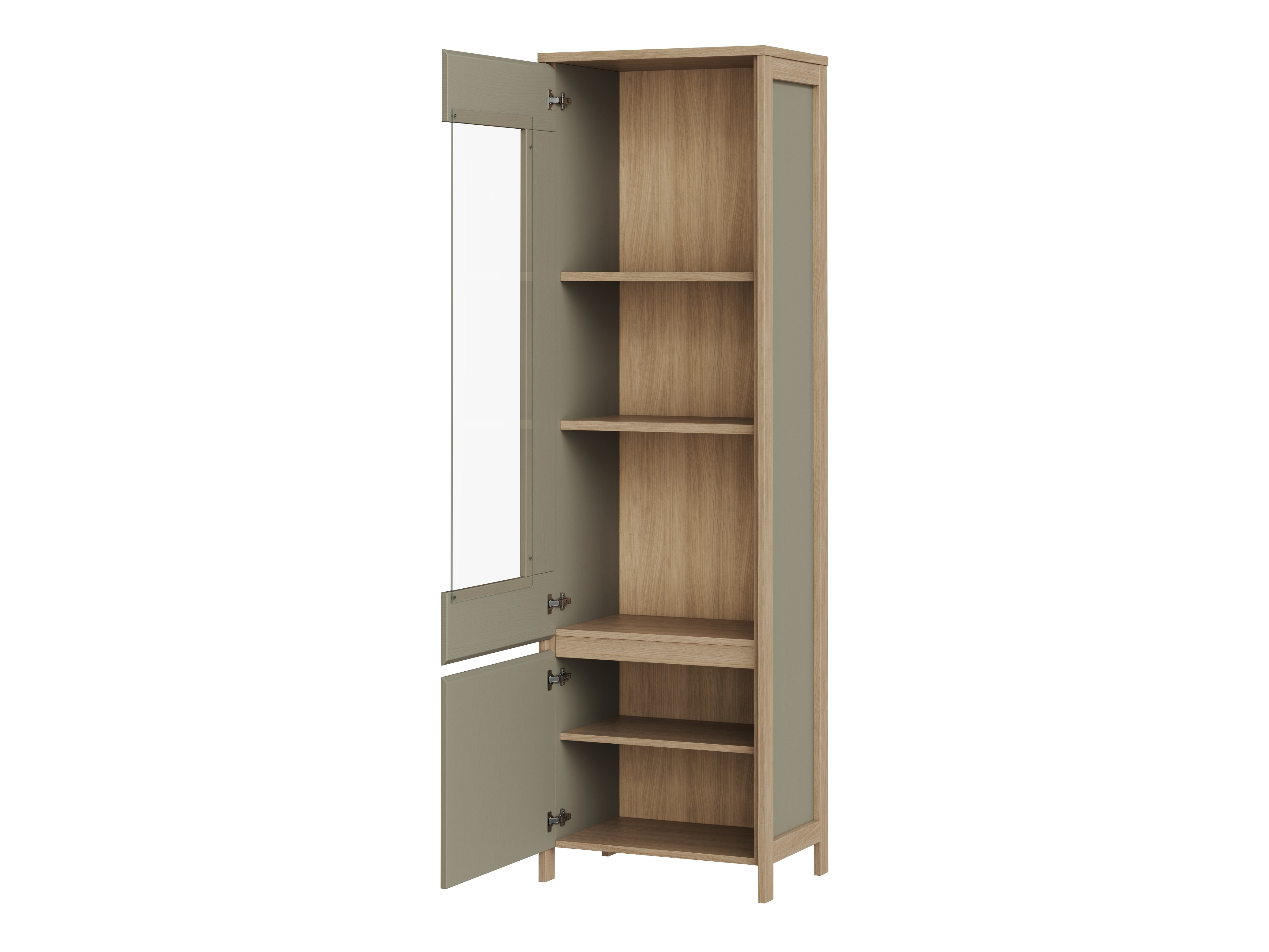 Set de living Fermaru 113 (Verde prăfuit + Stejar)