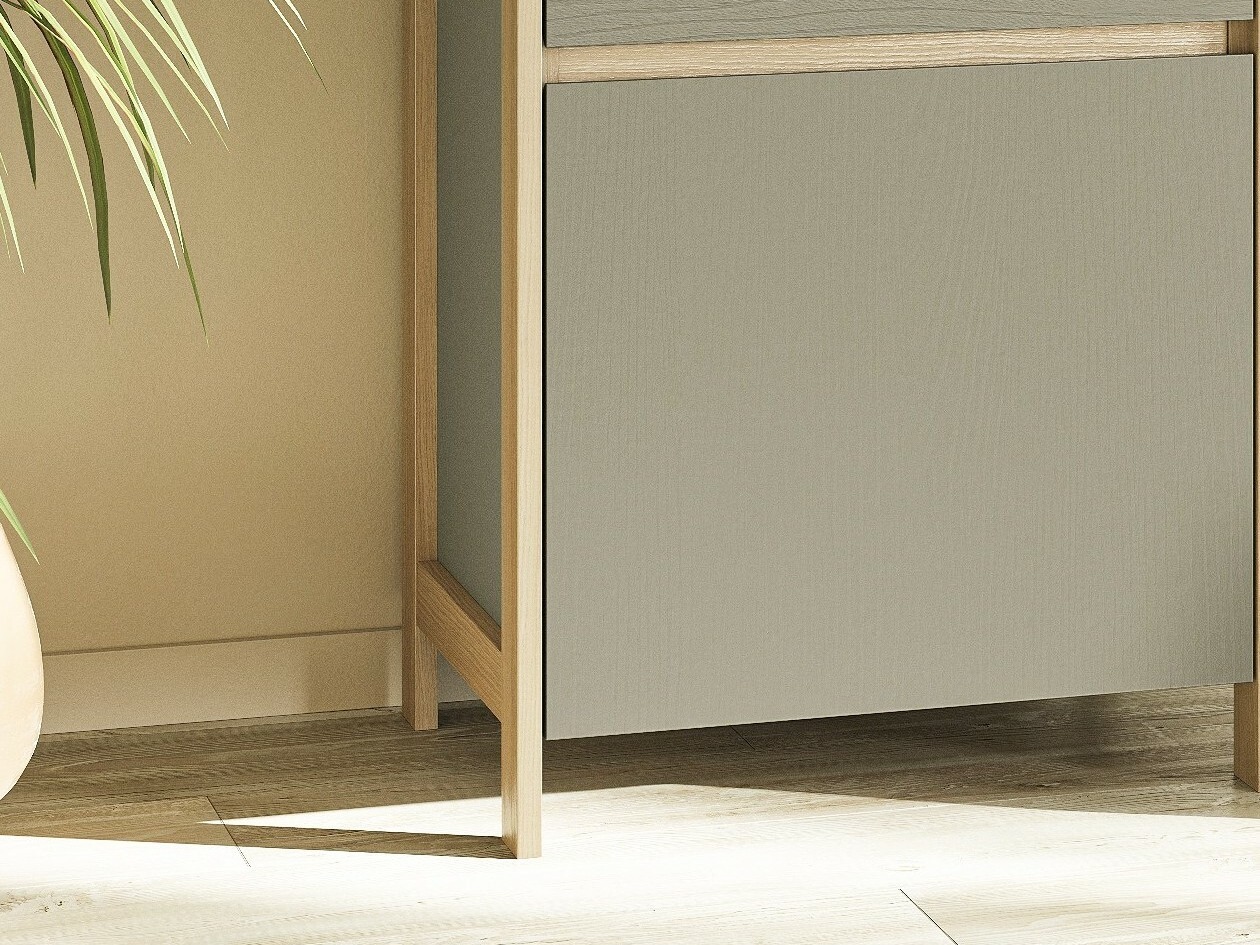 Set de mobilier Fermaru 114 (Verde prăfuit + Stejar)