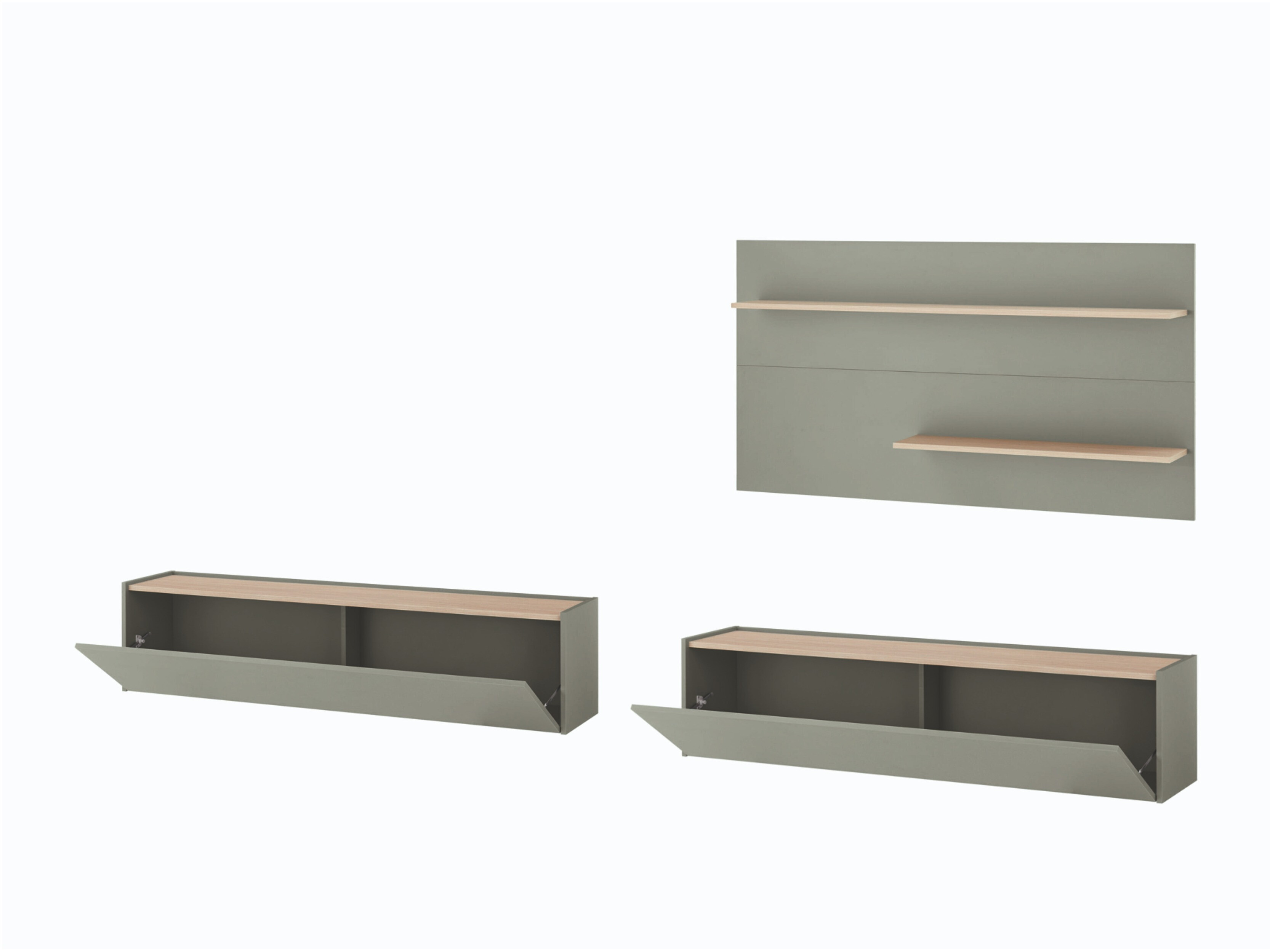 Set de living Elbsori 120 (Verde + Stejar)