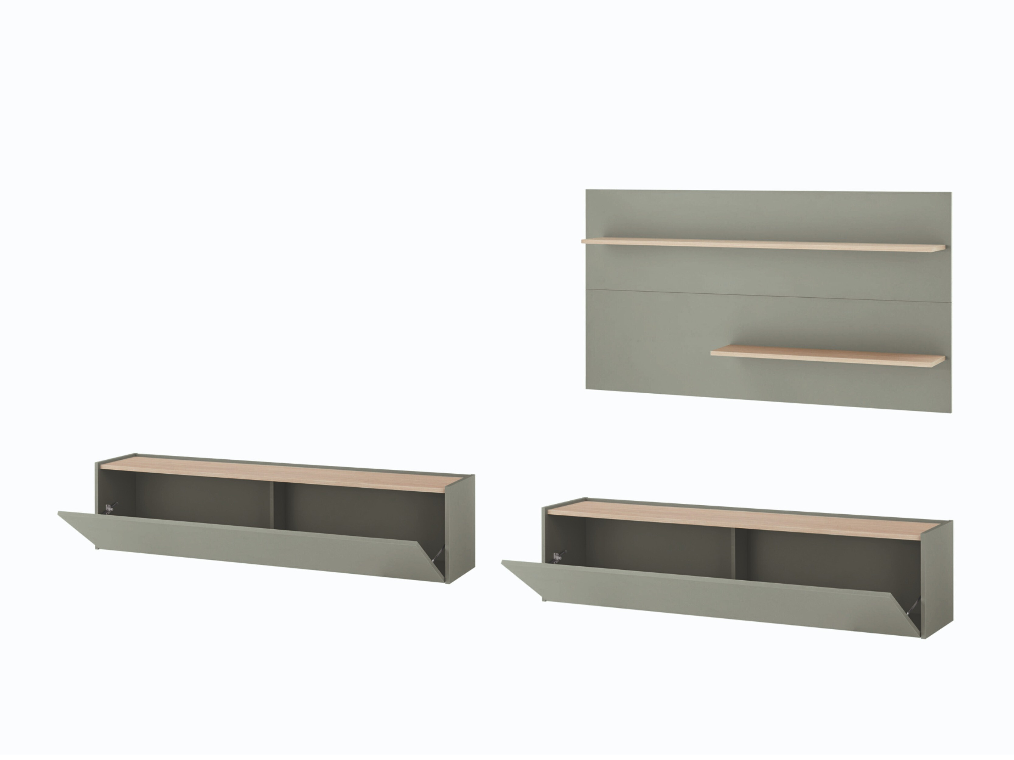 Set de living Elbsori 120 (Verde + Stejar)