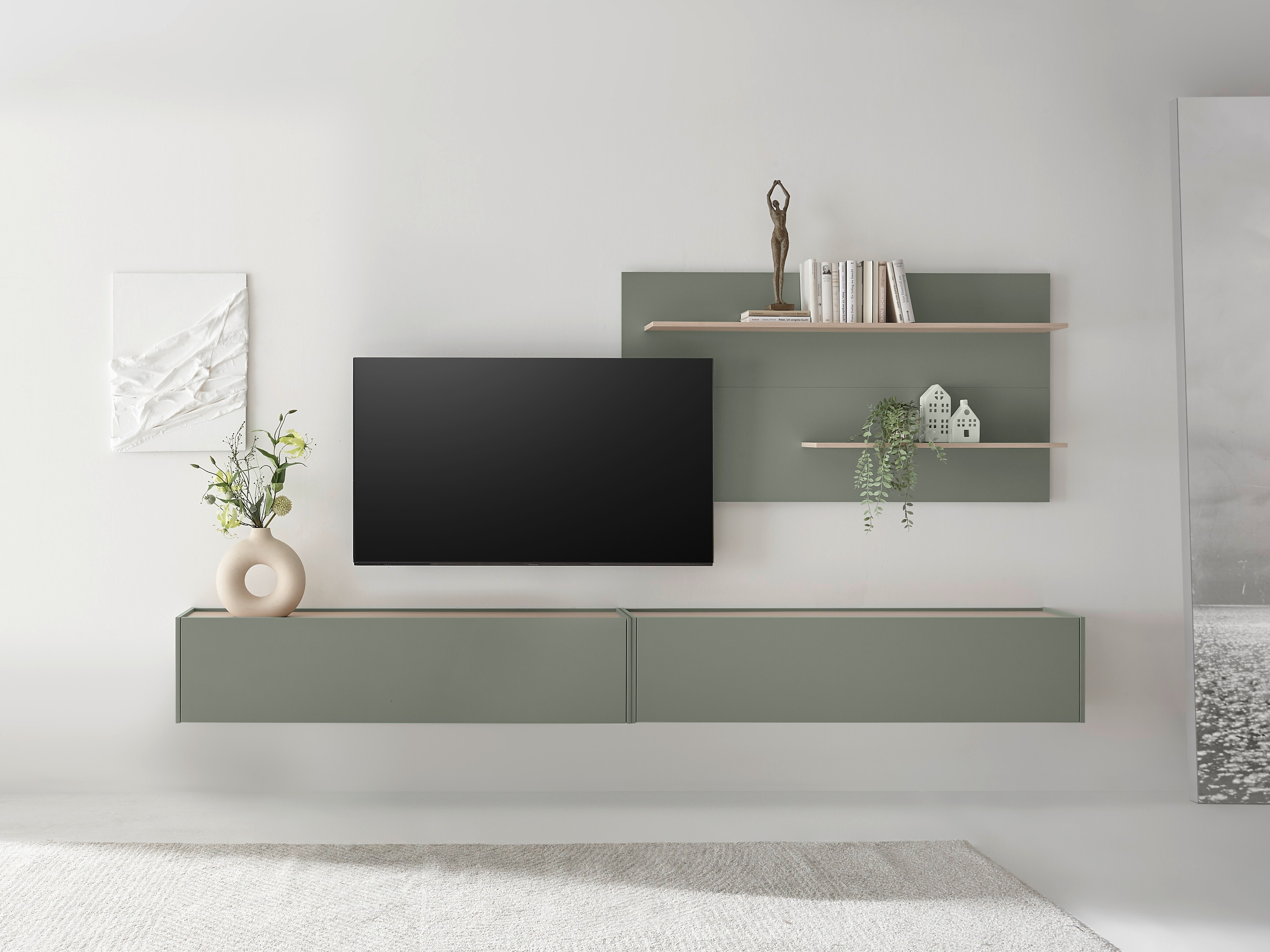 Set de living Elbsori 120 (Verde + Stejar)
