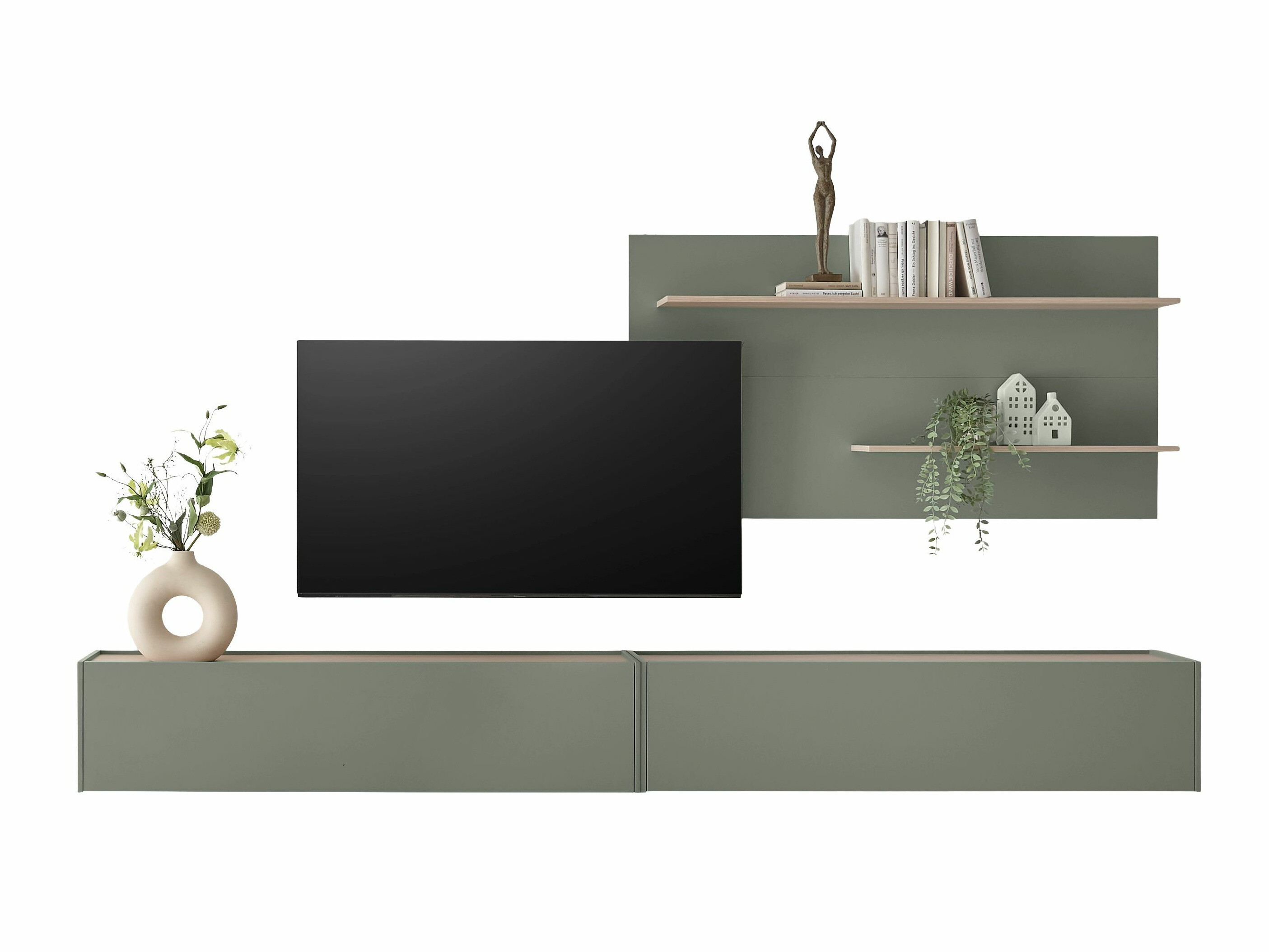 Set de living Elbsori 120 (Verde + Stejar)