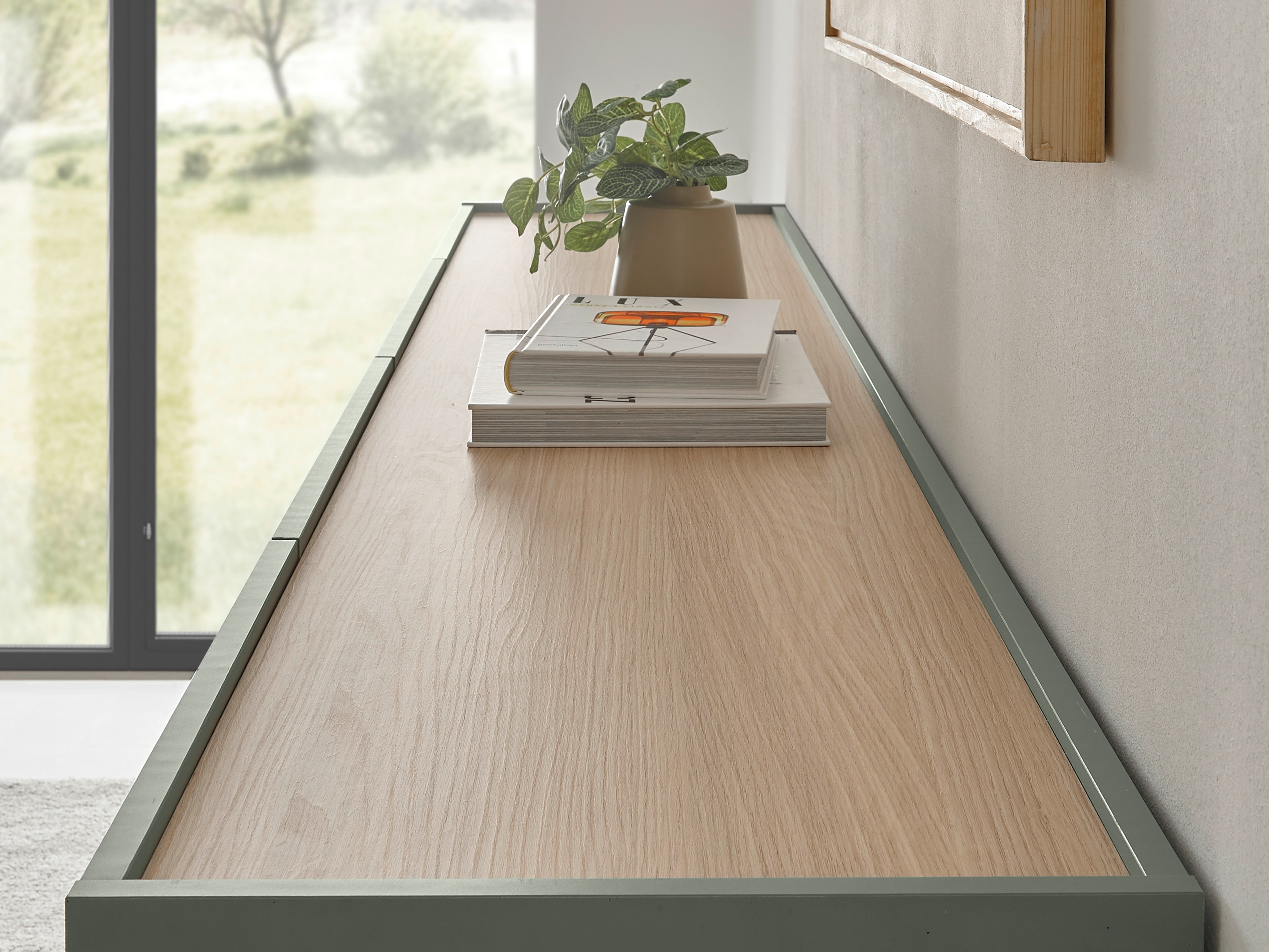 Set de living Elbsori 120 (Verde + Stejar)
