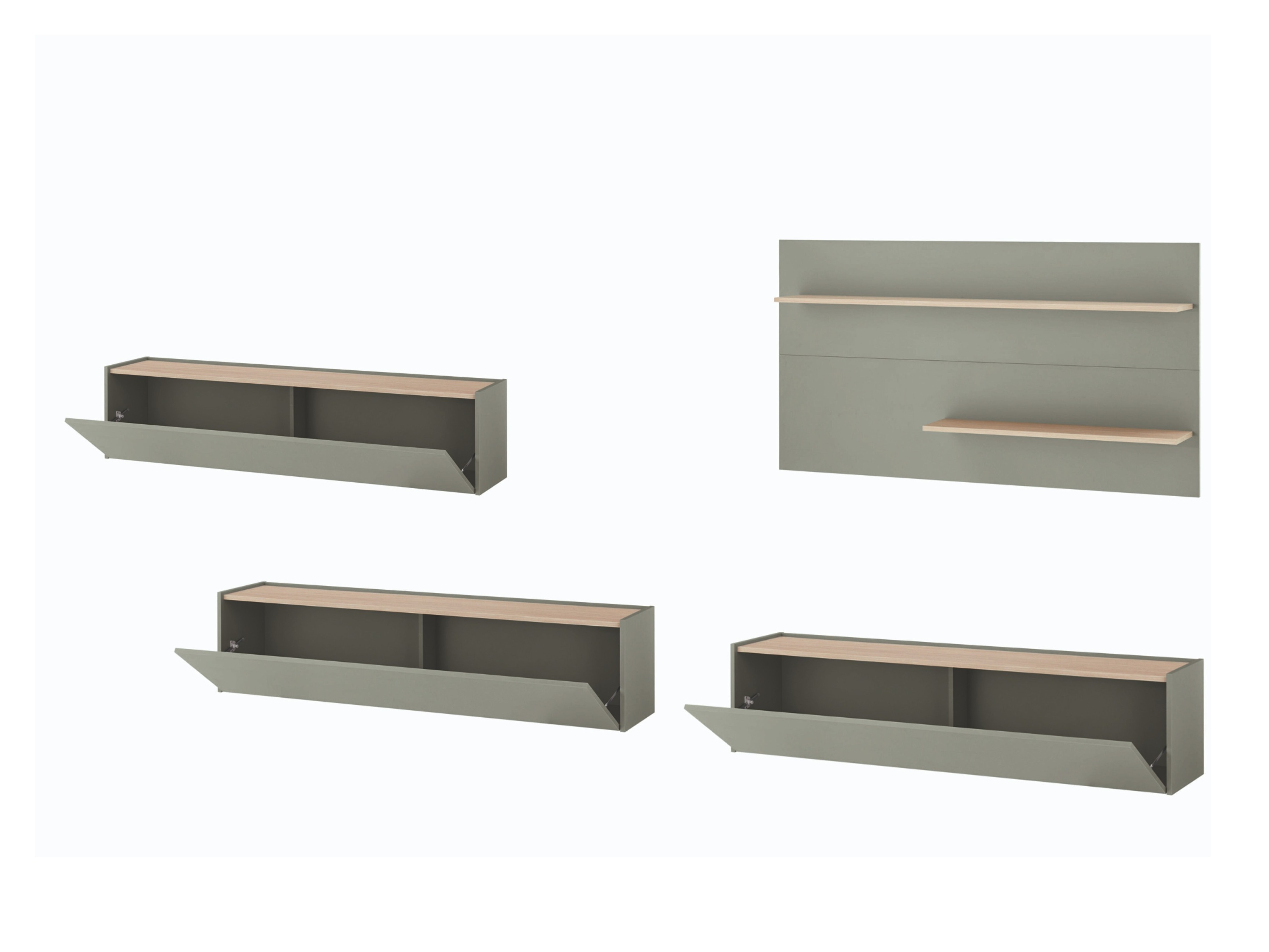 Set de living Elbsori 121 (Verde + Stejar)