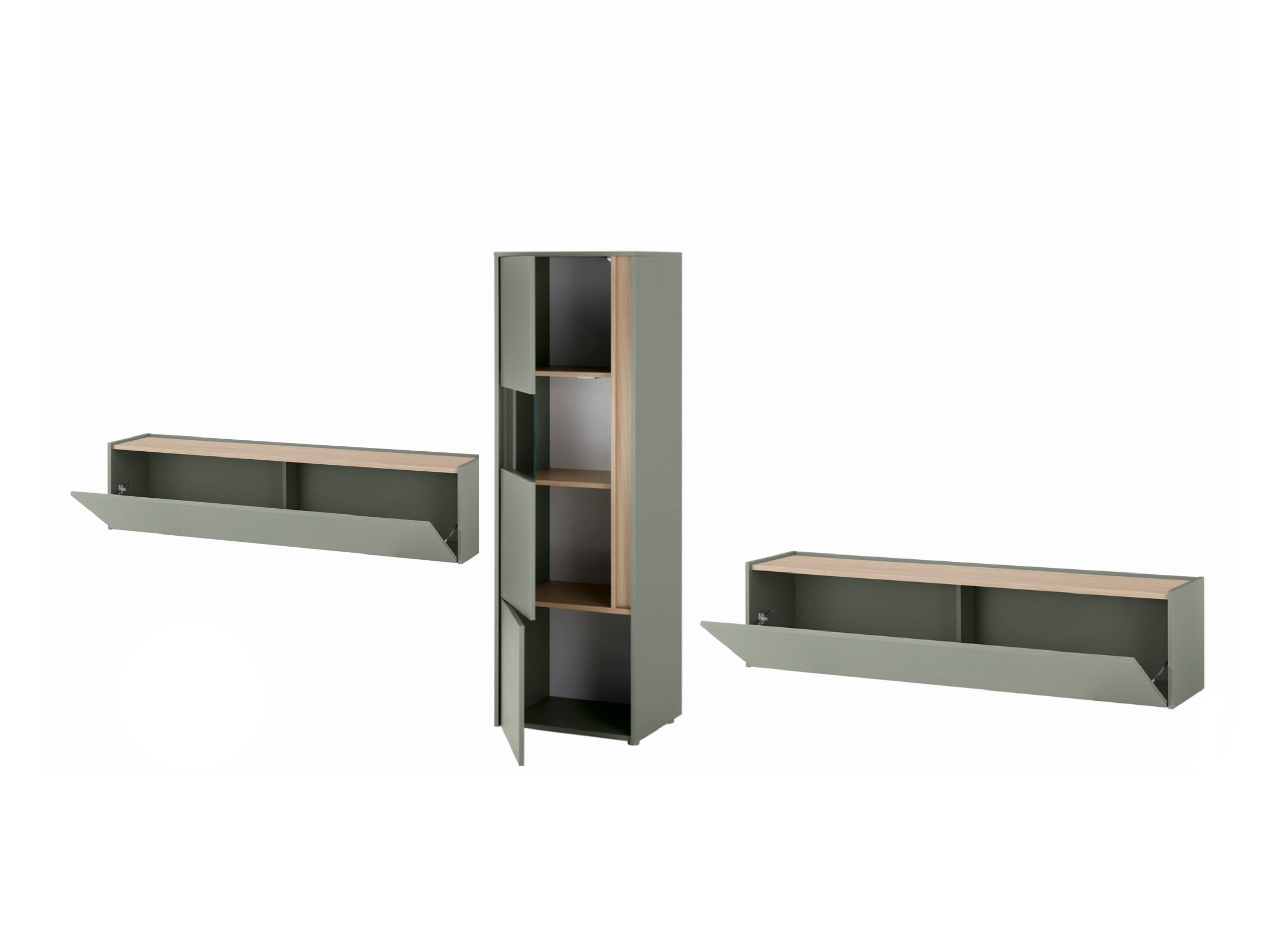 Set de living Elbsori 122 (Verde + Stejar)