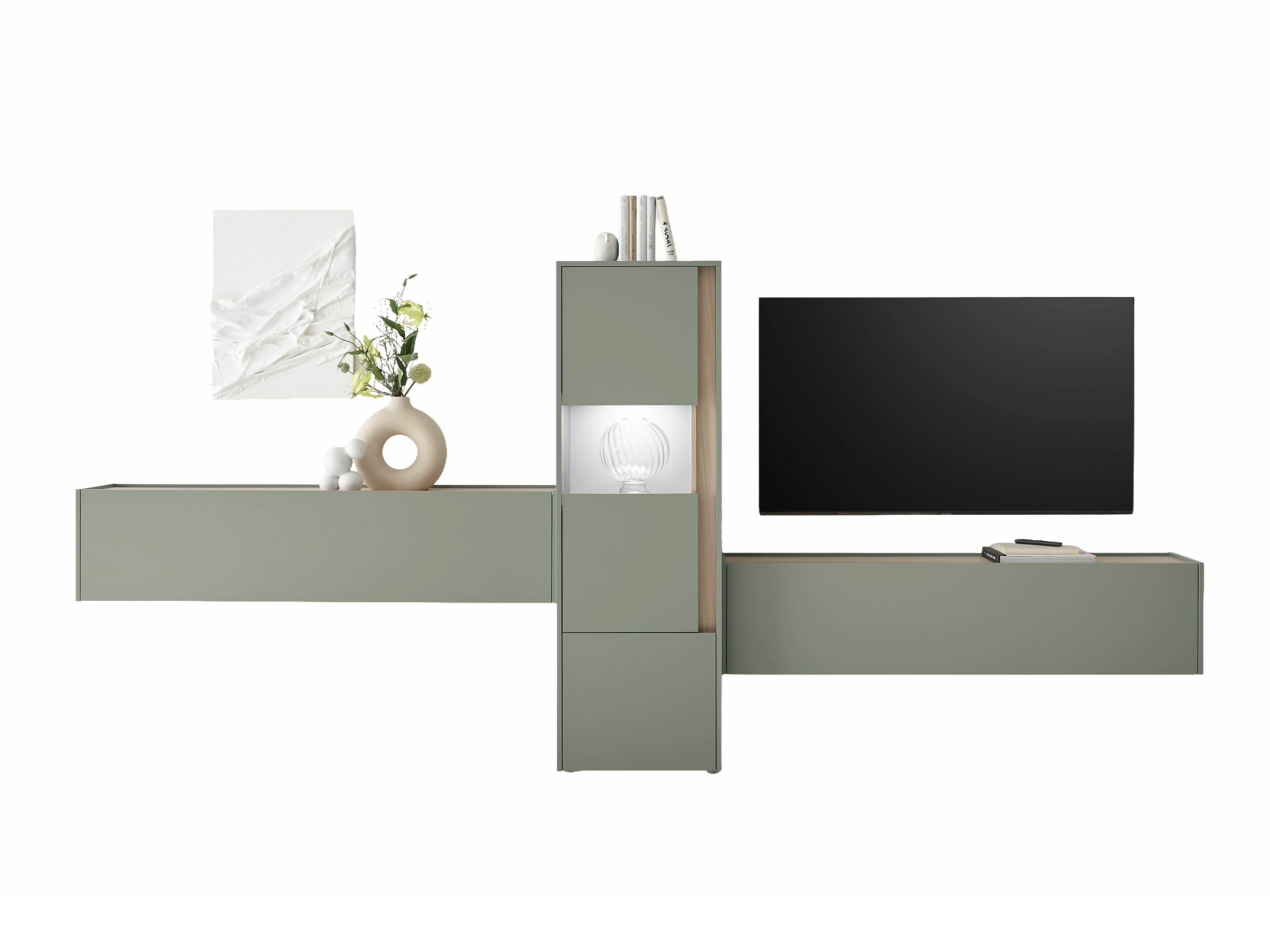 Set de living Elbsori 122 (Verde + Stejar)