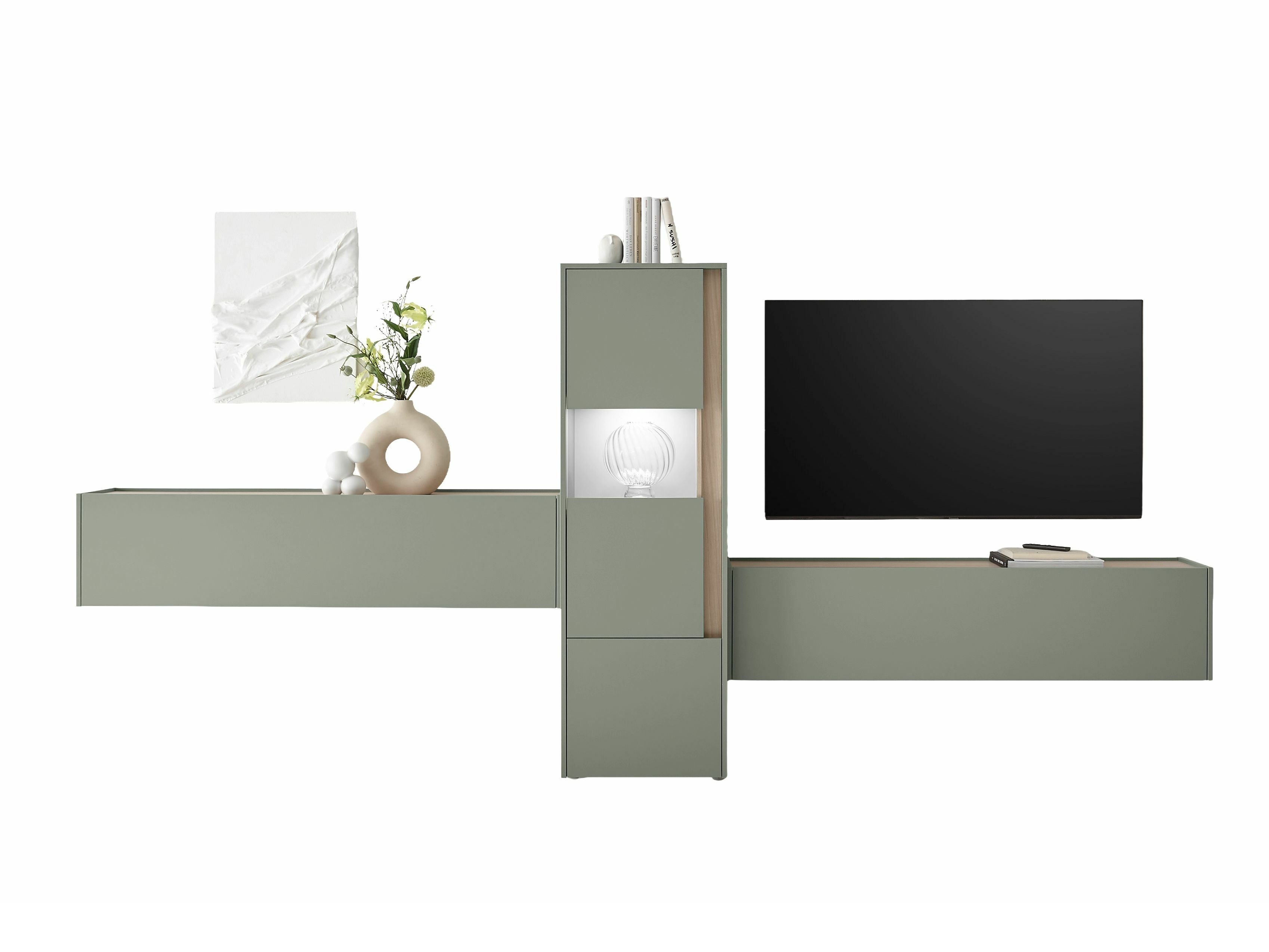 Set de living Elbsori 122 (Verde + Stejar)