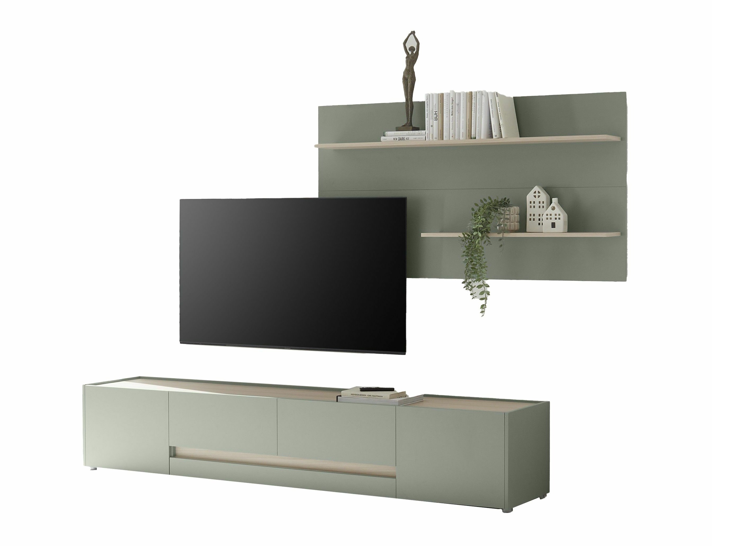 Set de living Elbsori 124 (Verde + Stejar)