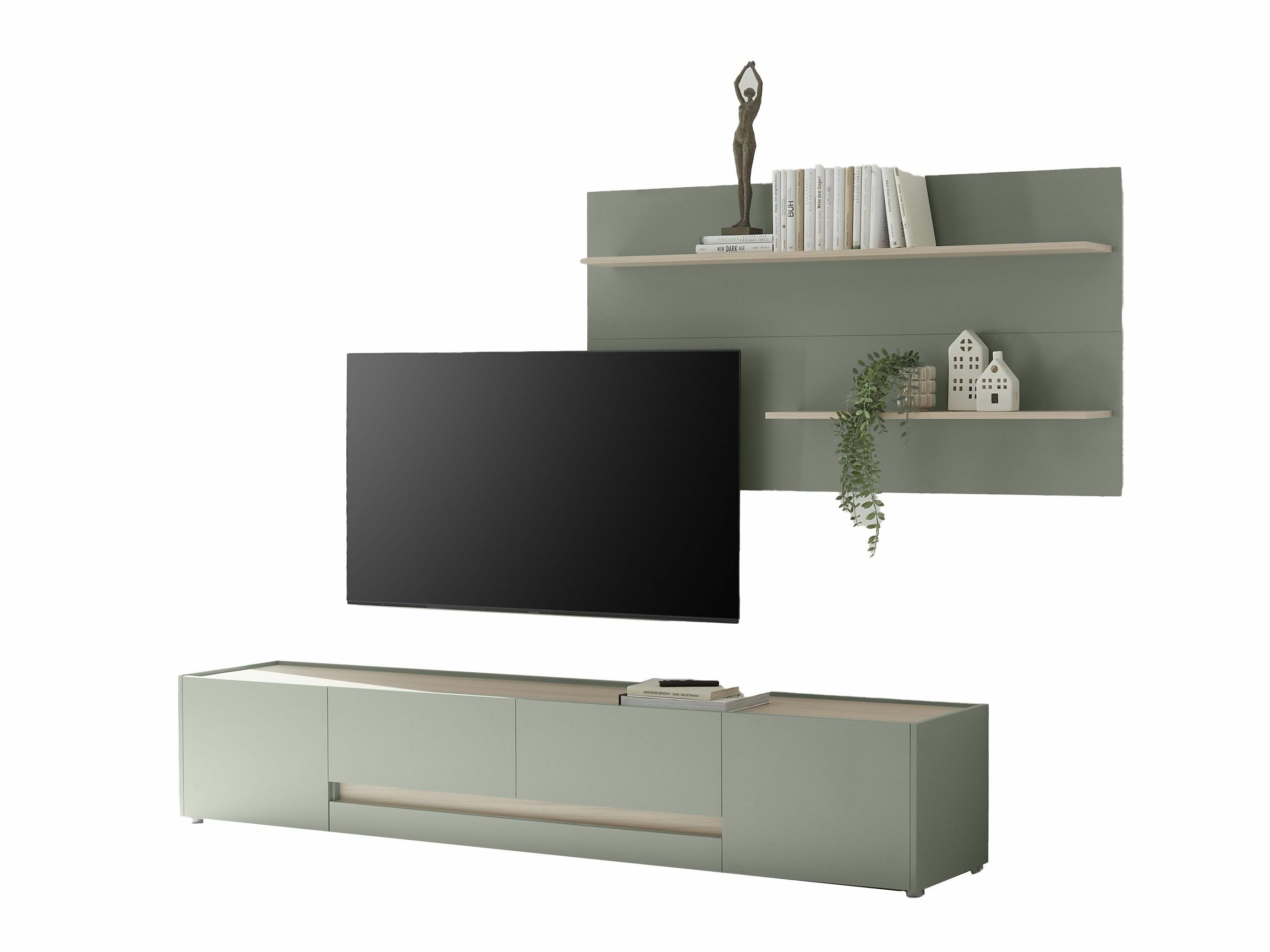 Set de living Elbsori 124 (Verde + Stejar)