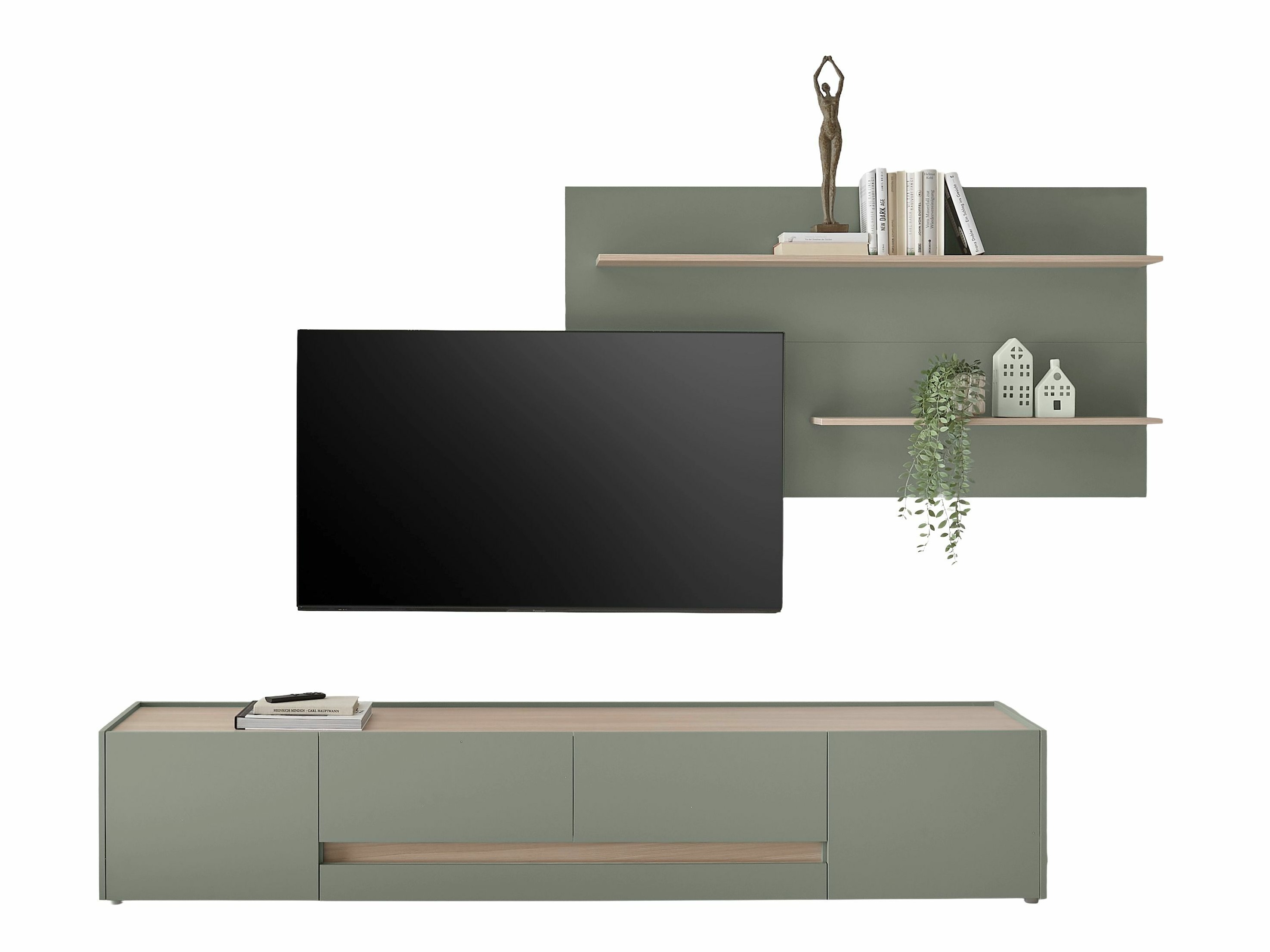 Set de living Elbsori 124 (Verde + Stejar)