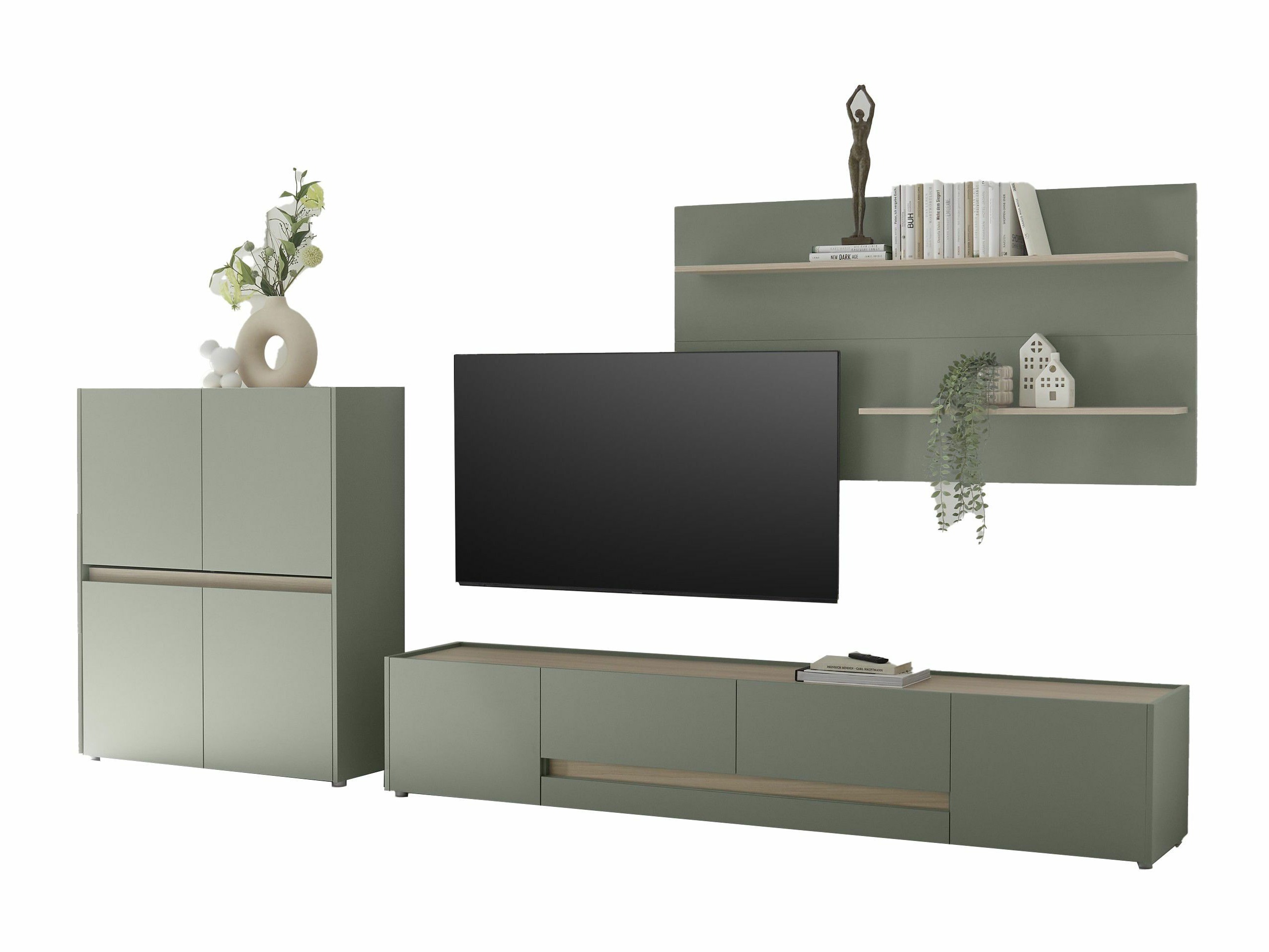 Set de living Elbsori 127 (Verde + Stejar)