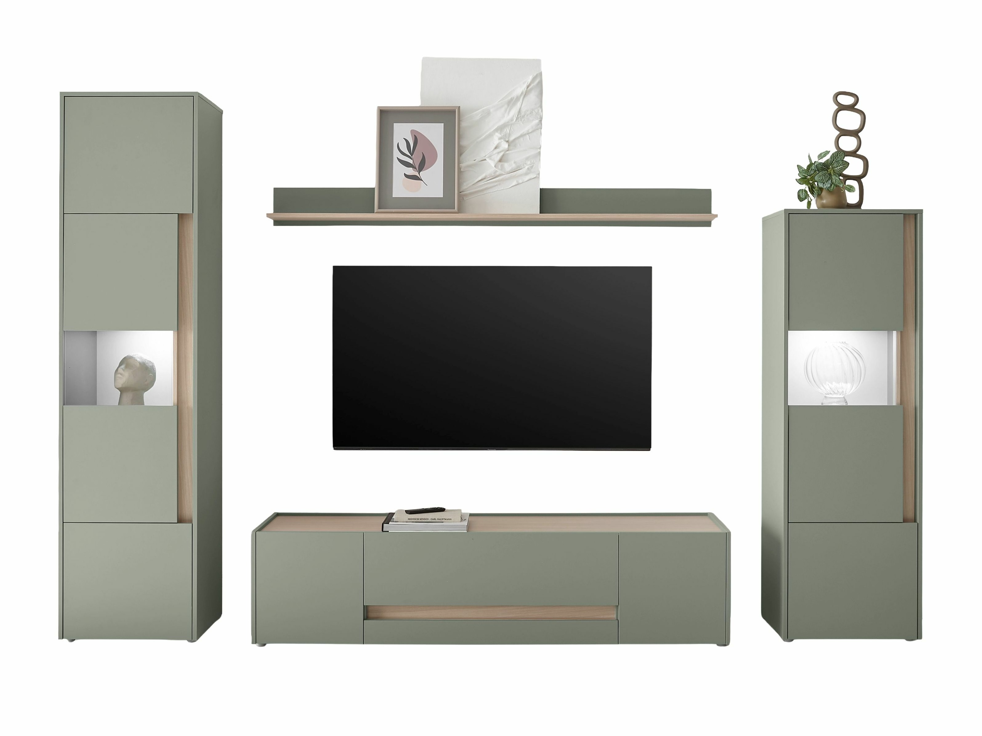 Set de living Elbsori 130 (Verde + Stejar)