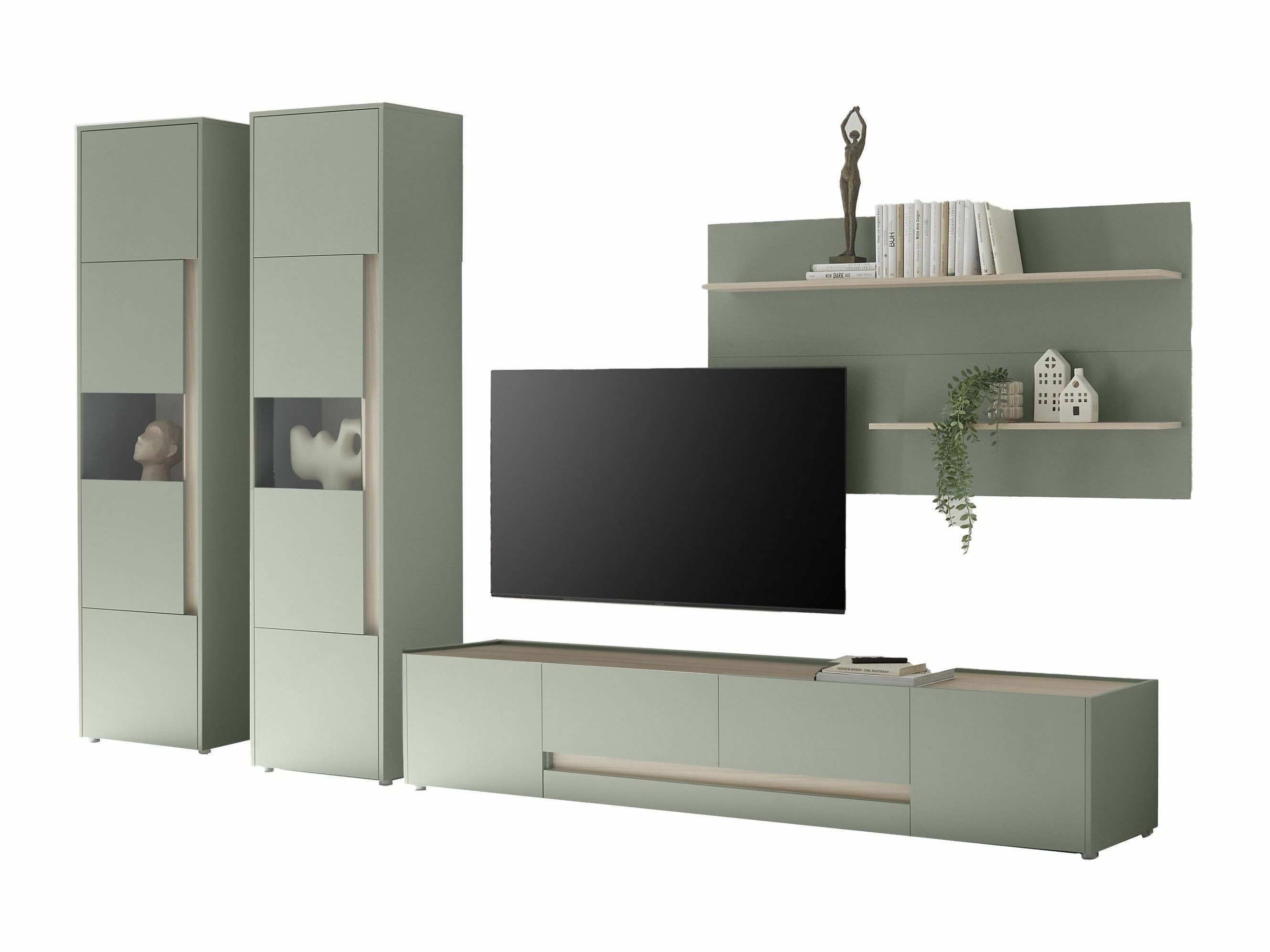 Set de living Elbsori 132 (Verde + Stejar)