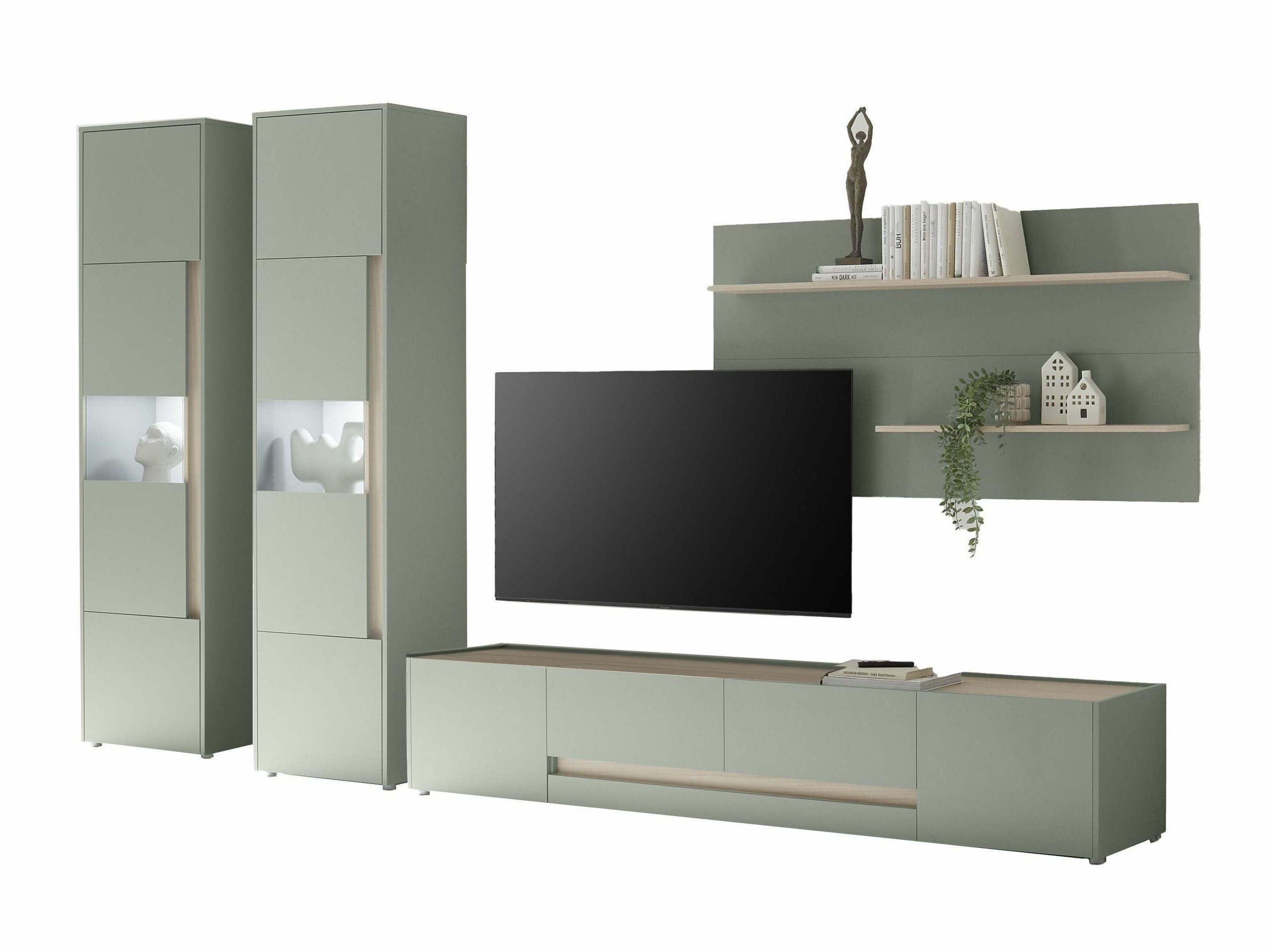 Set de living Elbsori 132 (Verde + Stejar)