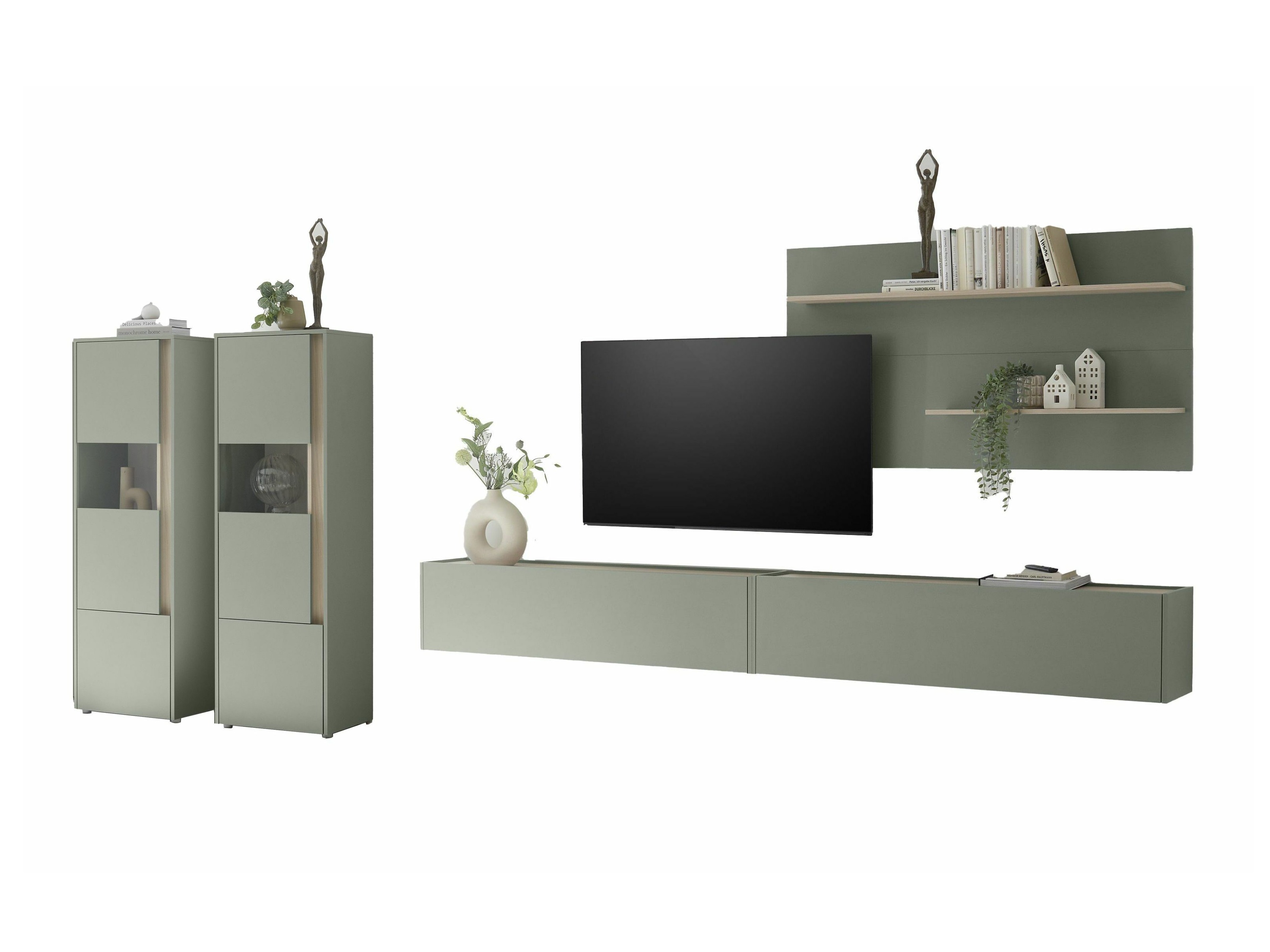 Set de living Elbsori 135 (Verde + Stejar)