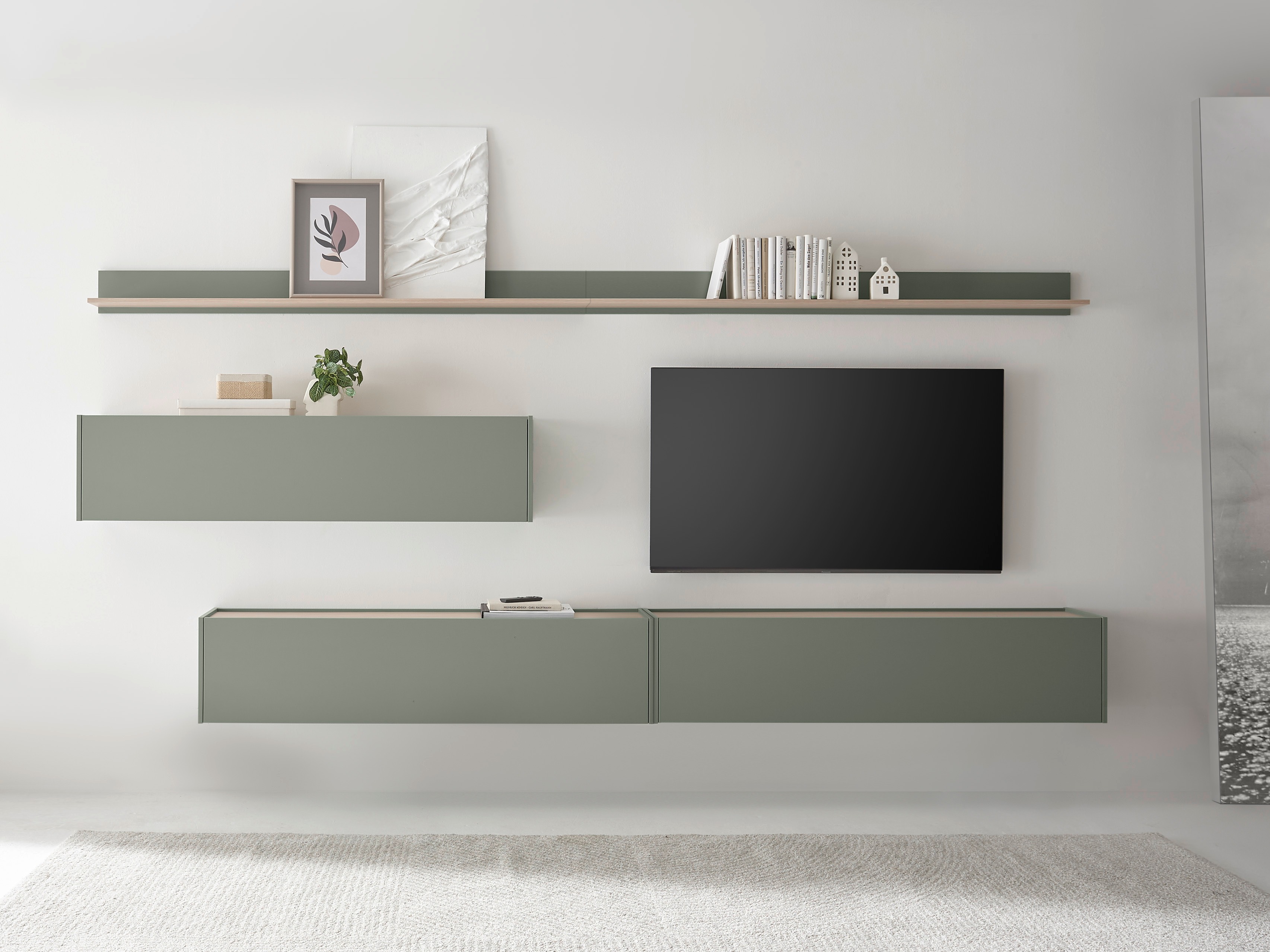 Set de living Elbsori 142 (Verde + Stejar)
