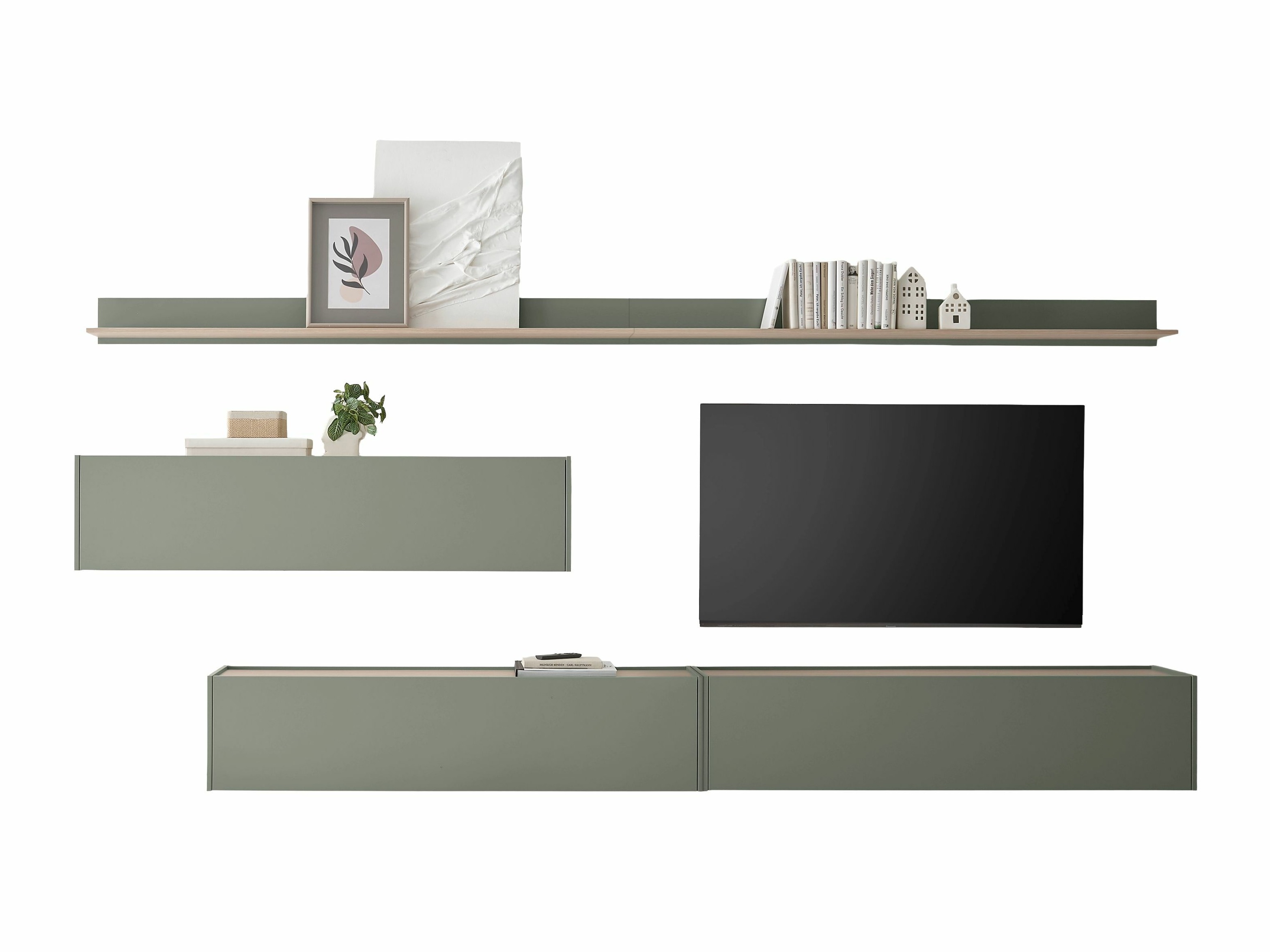 Set de living Elbsori 142 (Verde + Stejar)