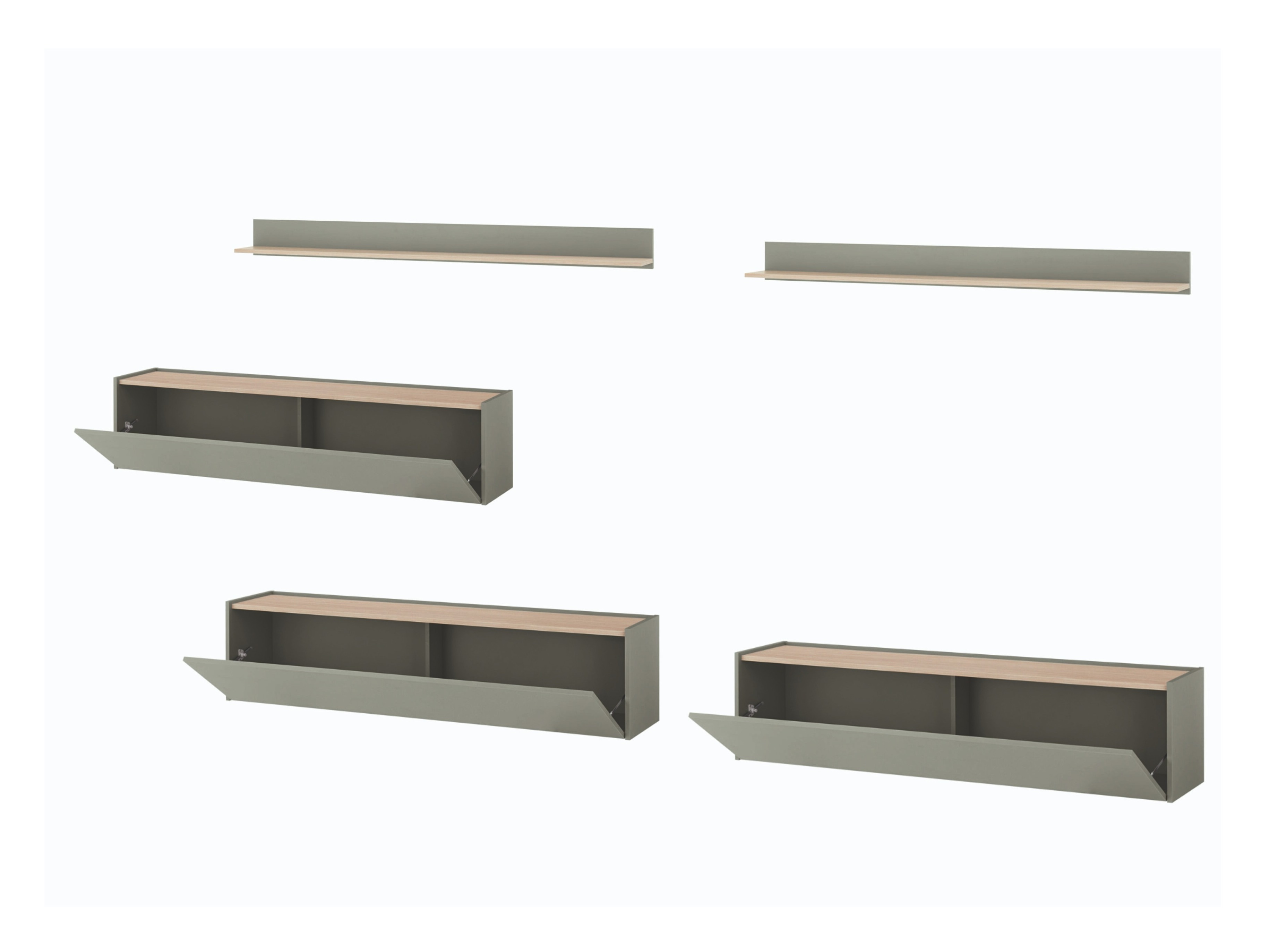 Set de living Elbsori 142 (Verde + Stejar)