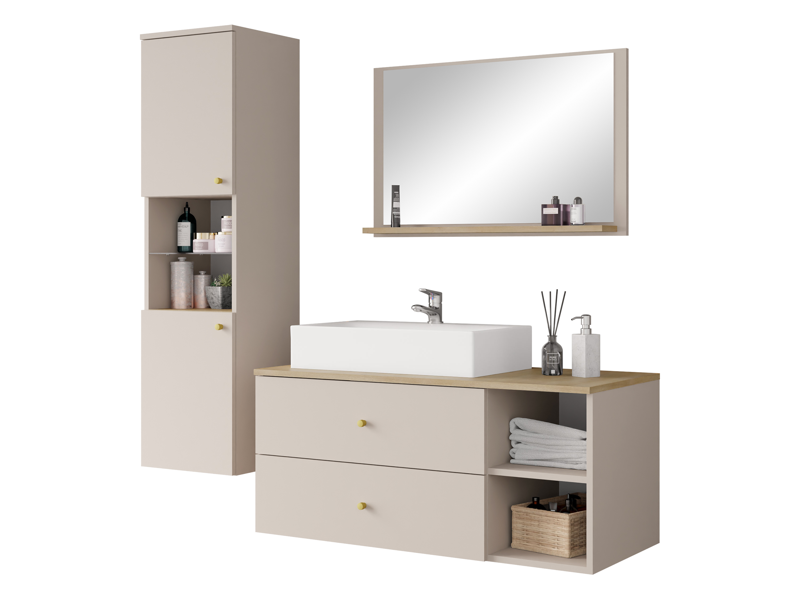 Set baie Salus II (Cașmir + Stejar)