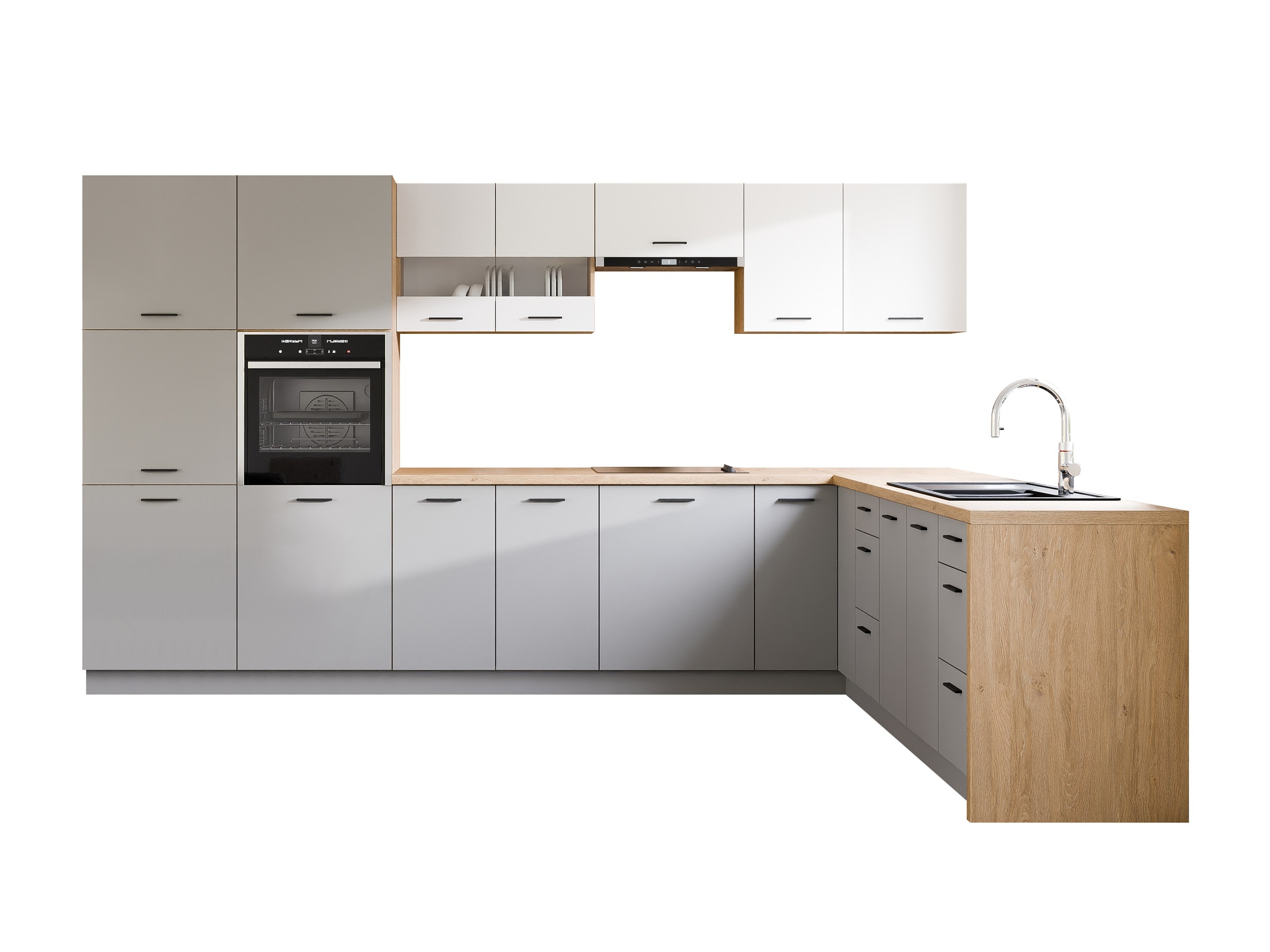 Set de bucătărie modular Ati White Grey 118