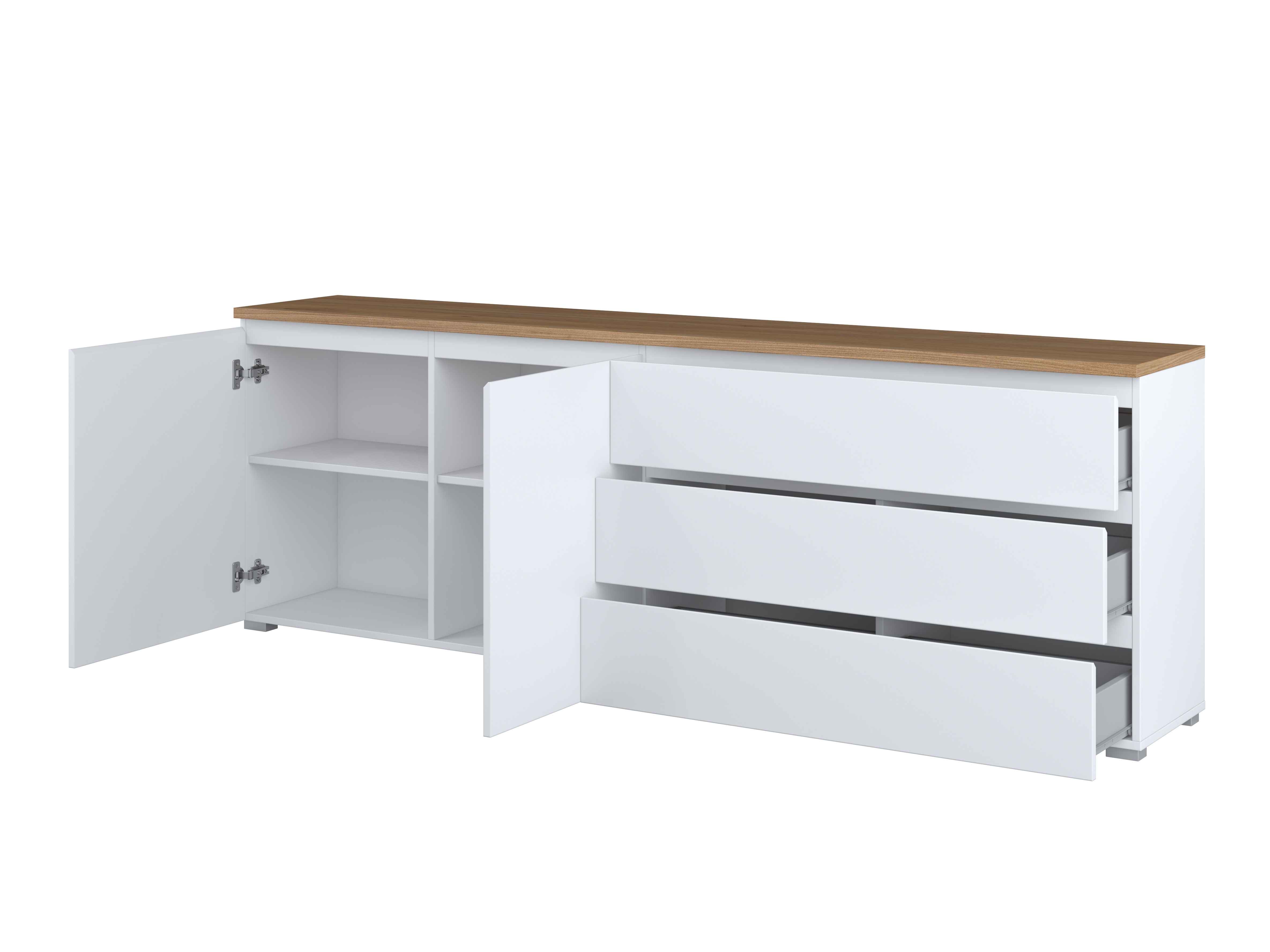 Comodă Baletu 107 (Alb + Stejar)